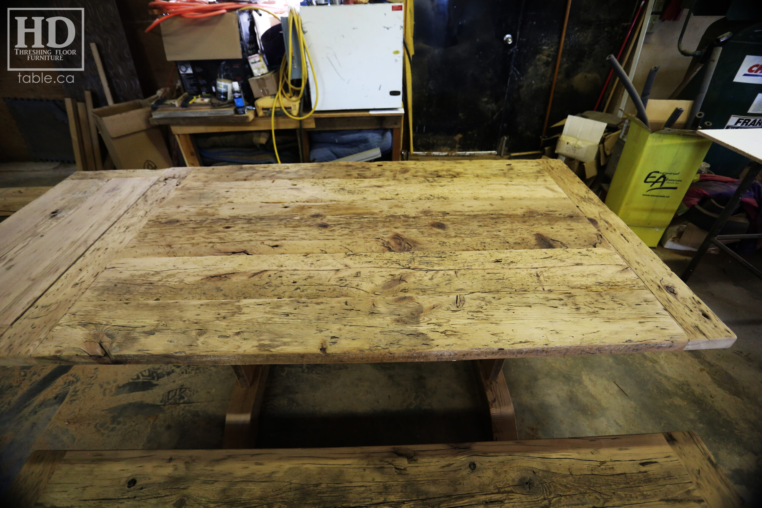 Reclaimed Wood Table & Bench by HD Threshing Floor Furniture / www.table.ca