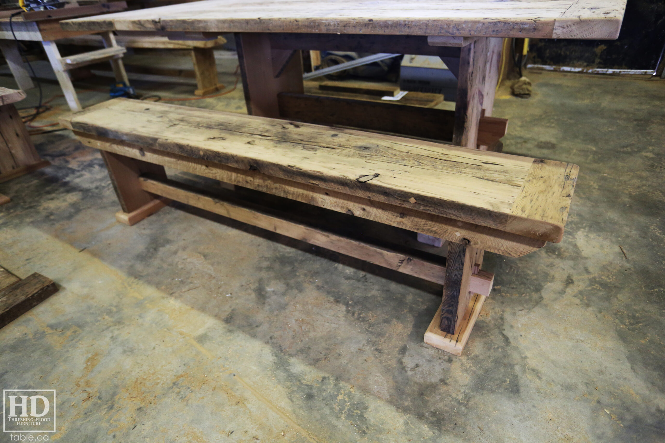 Reclaimed Wood Table & Bench by HD Threshing Floor Furniture / www.table.ca