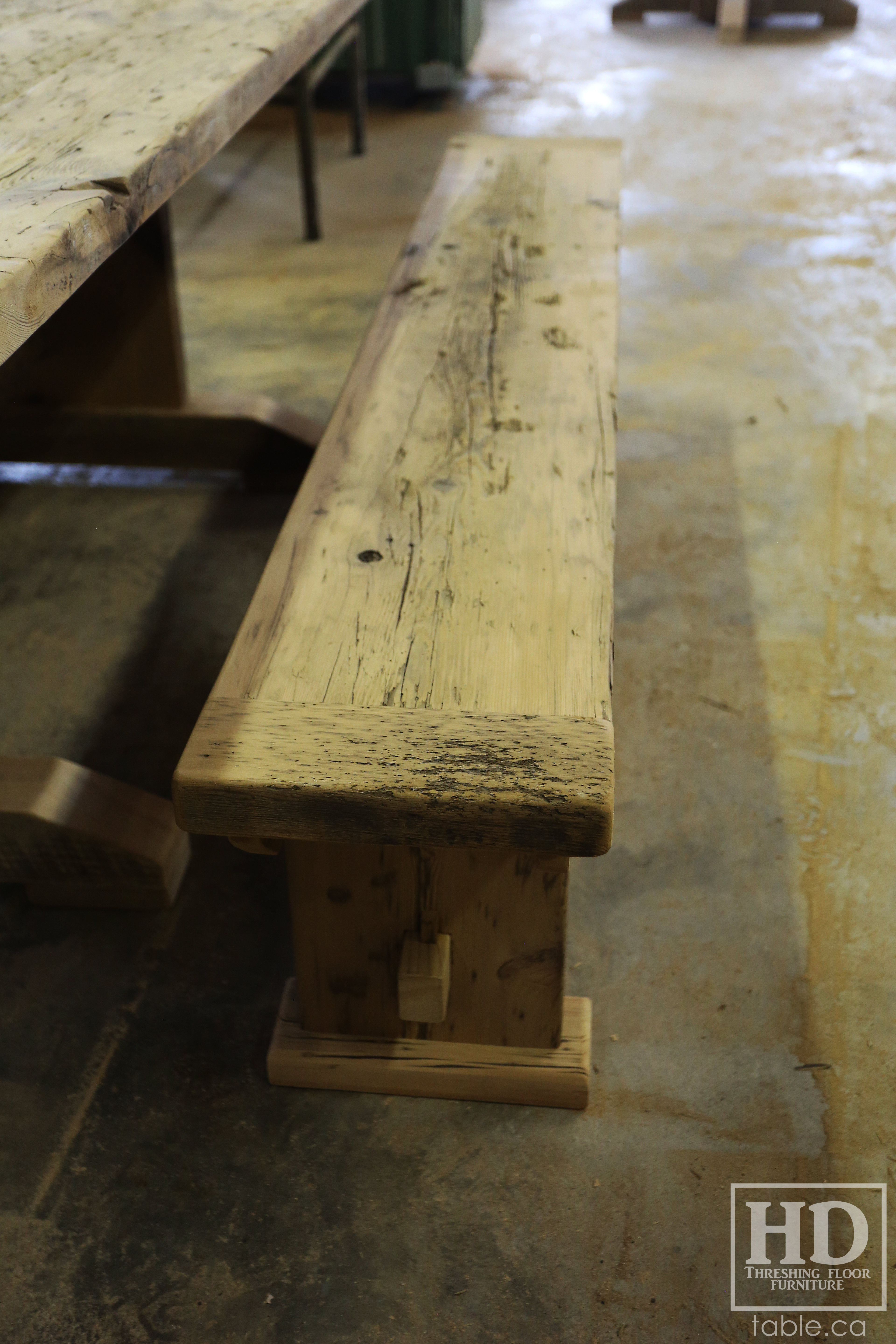 Reclaimed Wood Table & Bench by HD Threshing Floor Furniture / www.table.ca