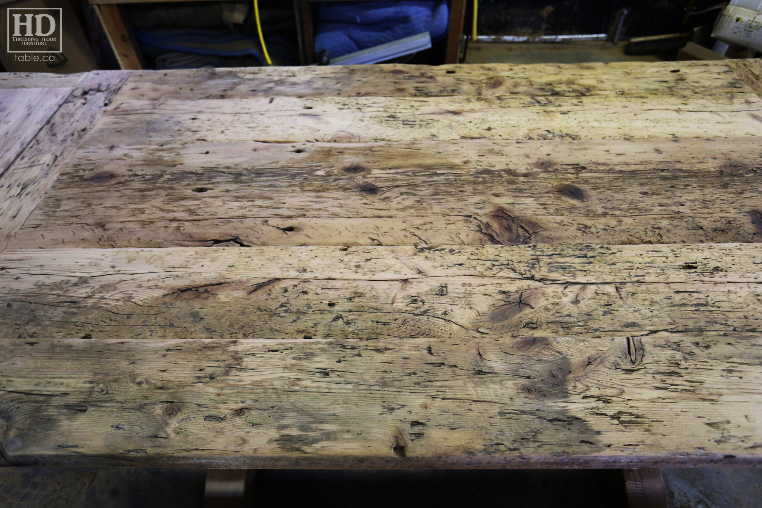 Reclaimed Wood Table & Bench by HD Threshing Floor Furniture / www.table.ca