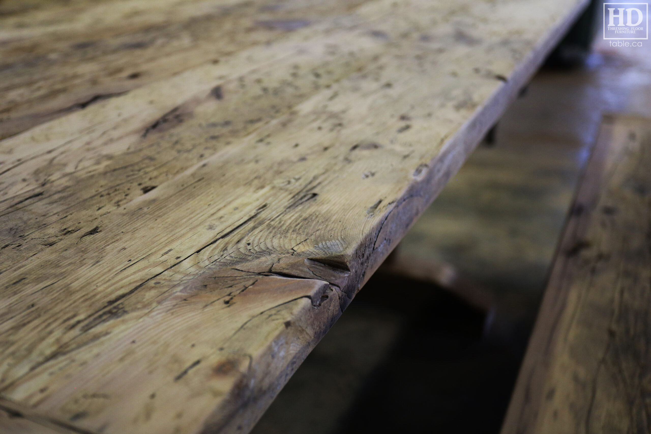 Reclaimed Wood Table & Bench by HD Threshing Floor Furniture / www.table.ca