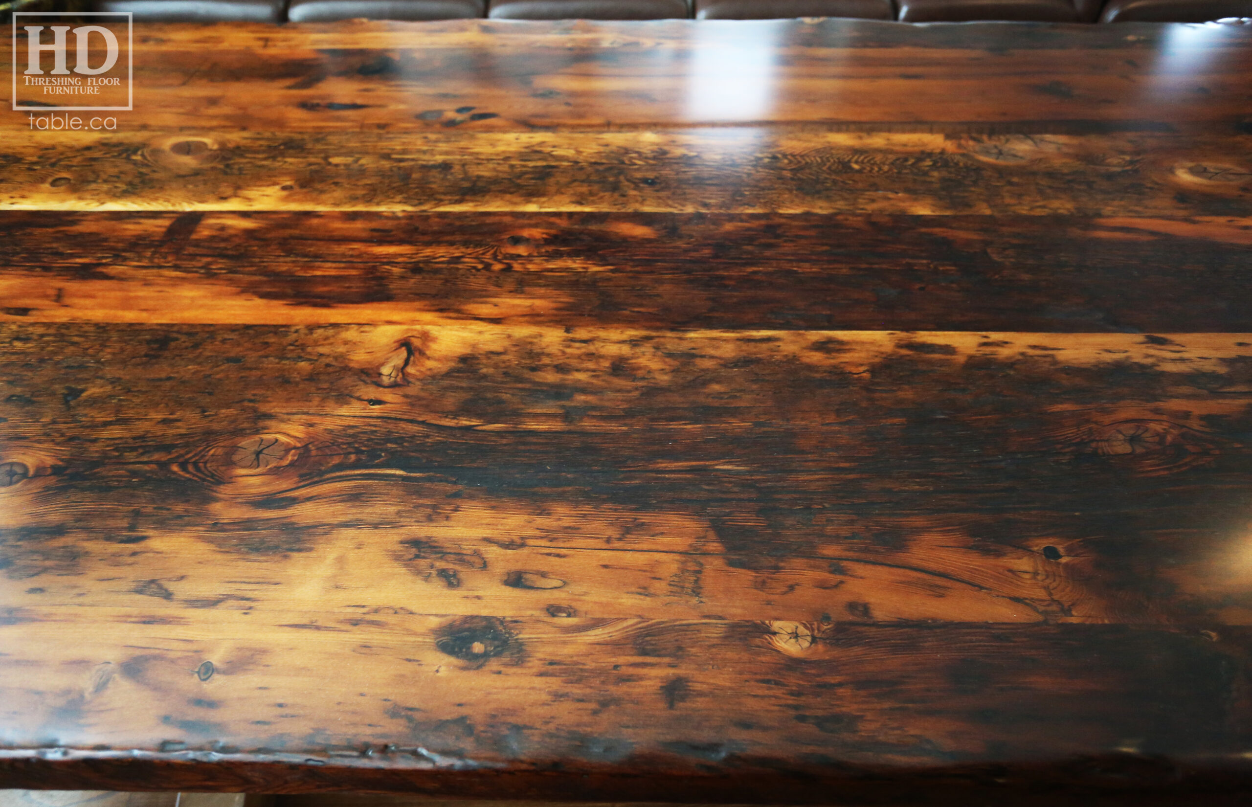 Reclaimed Wood Table with Epoxy Finish by HD Threshing Floor Furniture / www.table.ca