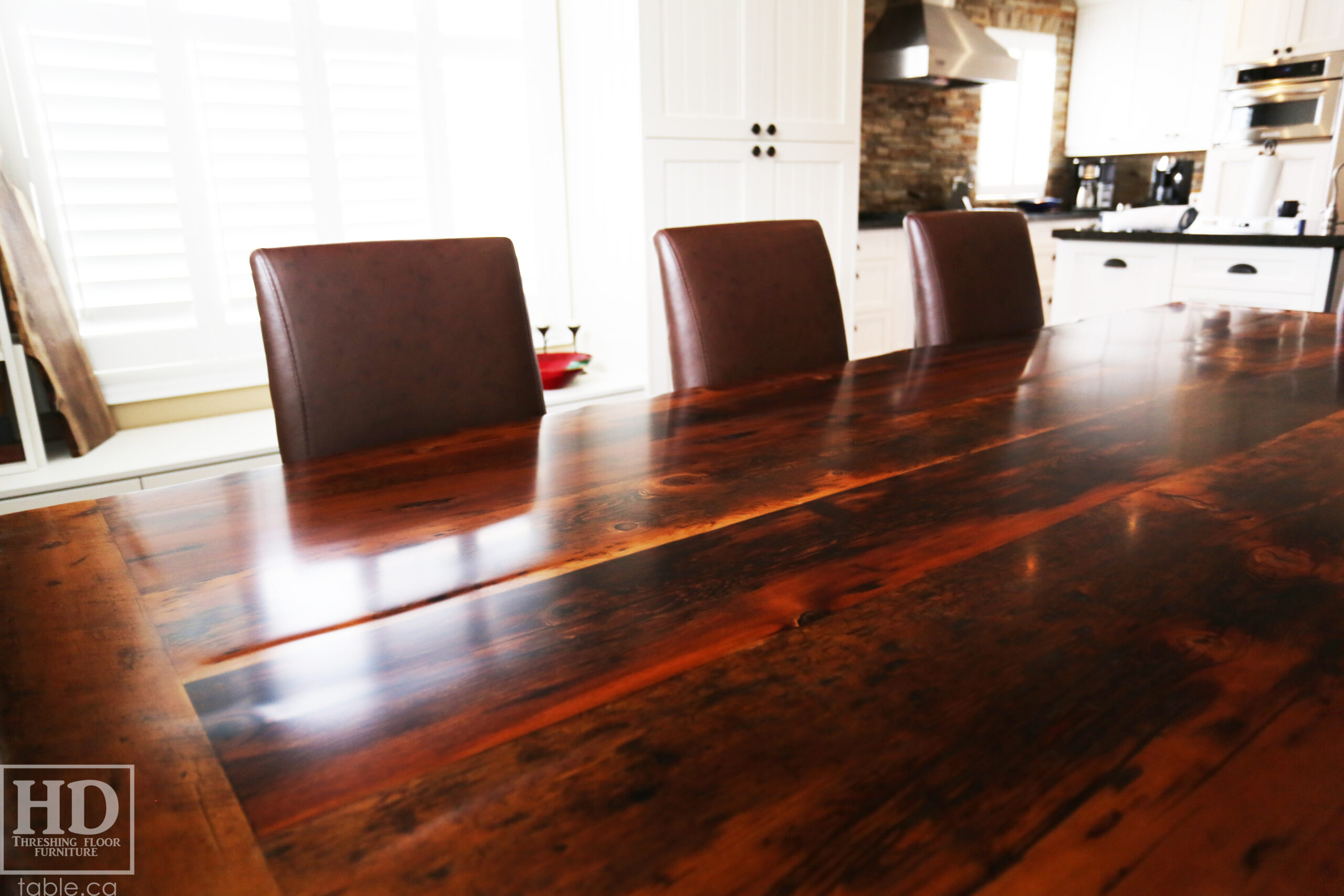 Reclaimed Wood Table with Epoxy Finish by HD Threshing Floor Furniture / www.table.ca