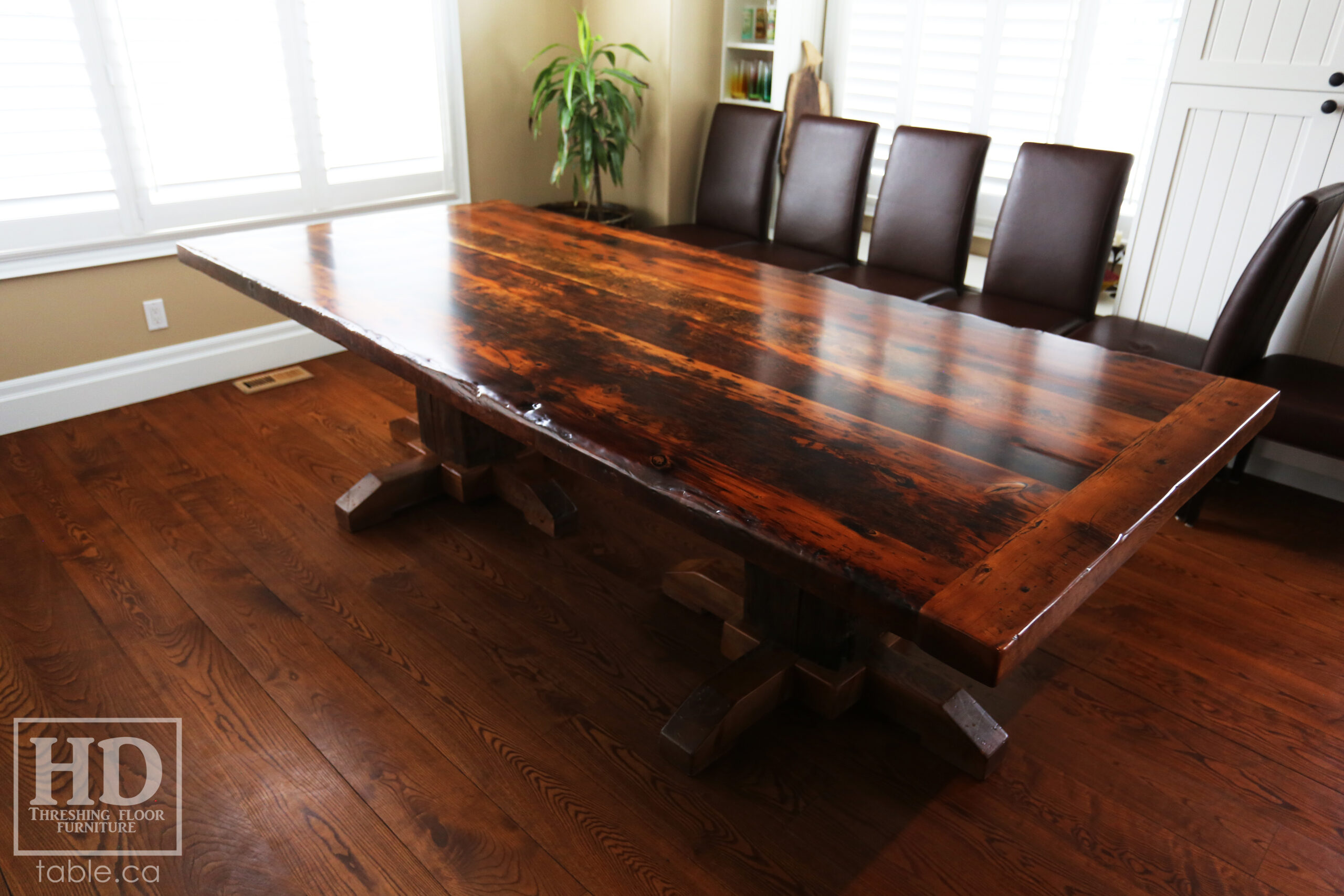 Reclaimed Wood Table with Epoxy Finish by HD Threshing Floor Furniture / www.table.ca