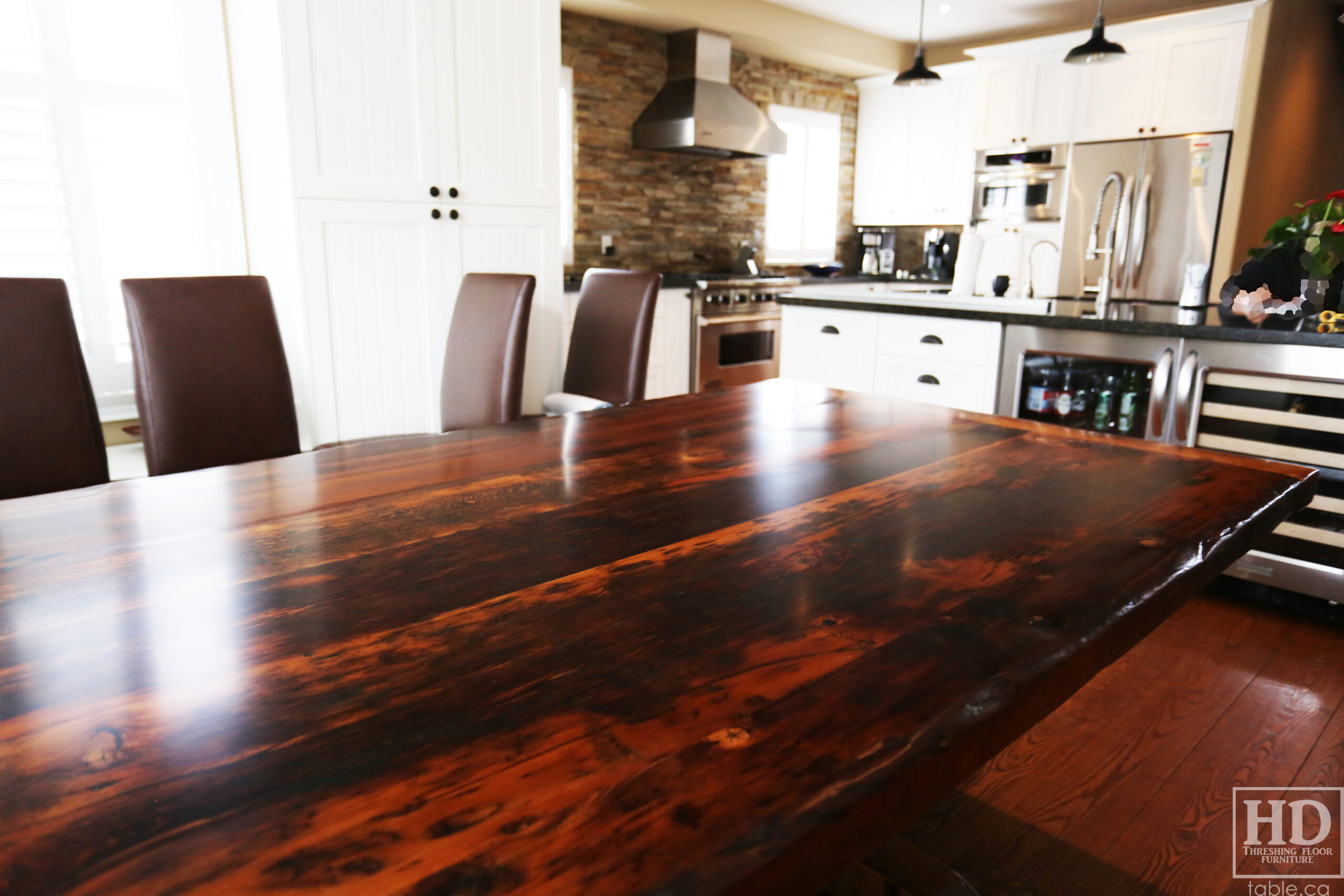 Reclaimed Wood Table with Epoxy Finish by HD Threshing Floor Furniture / www.table.ca