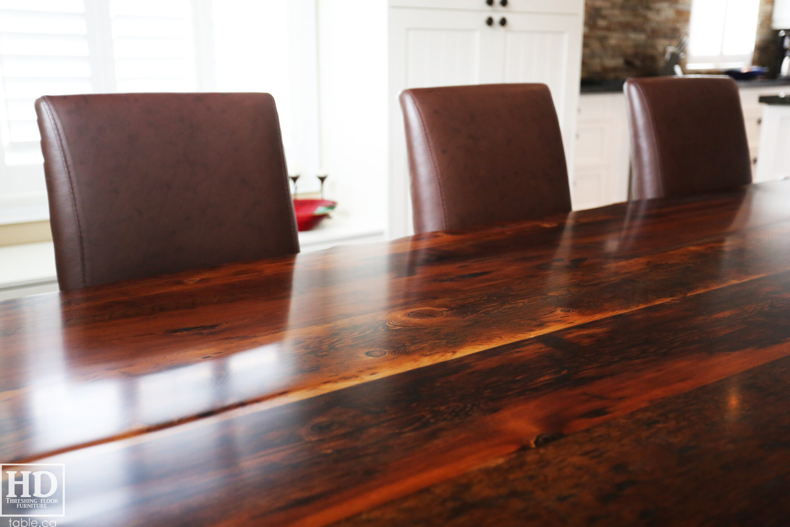 Reclaimed Wood Table with Epoxy Finish by HD Threshing Floor Furniture / www.table.ca