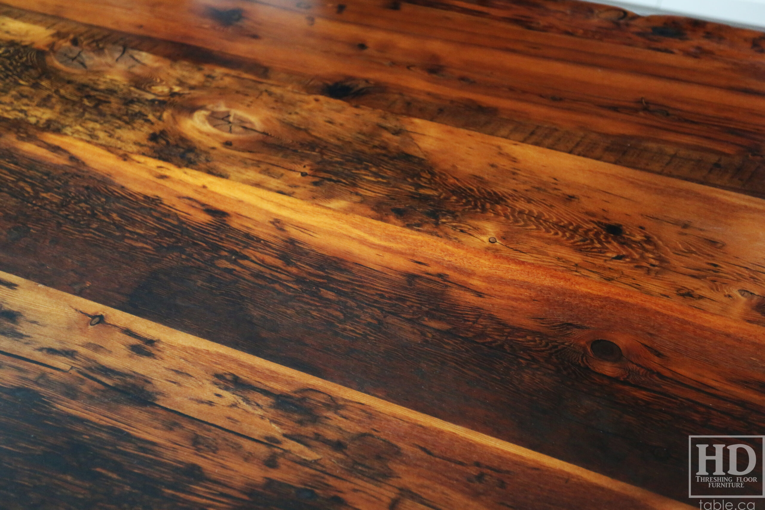 Reclaimed Wood Table with Epoxy Finish by HD Threshing Floor Furniture / www.table.ca