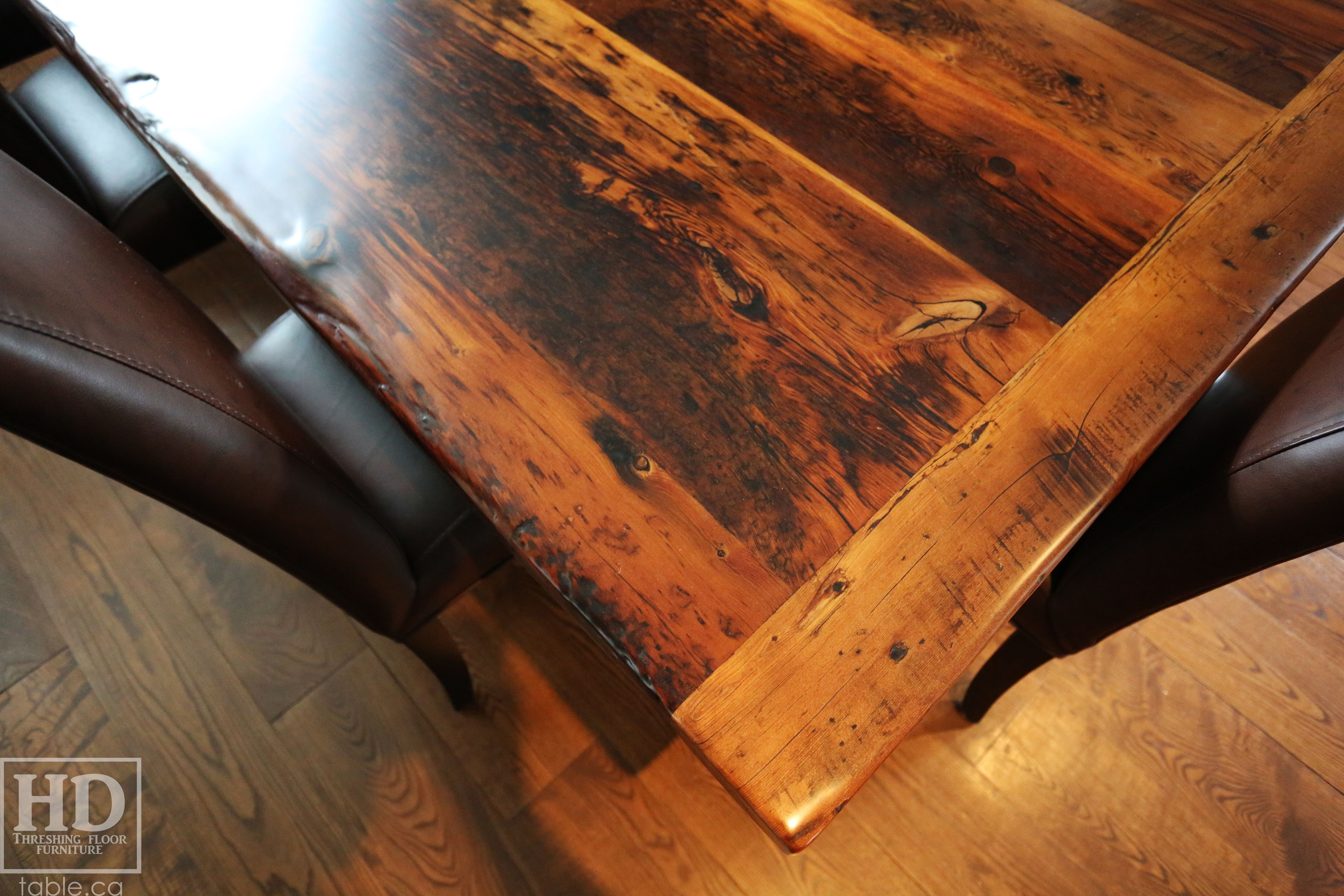 Reclaimed Wood Table with Epoxy Finish by HD Threshing Floor Furniture / www.table.ca