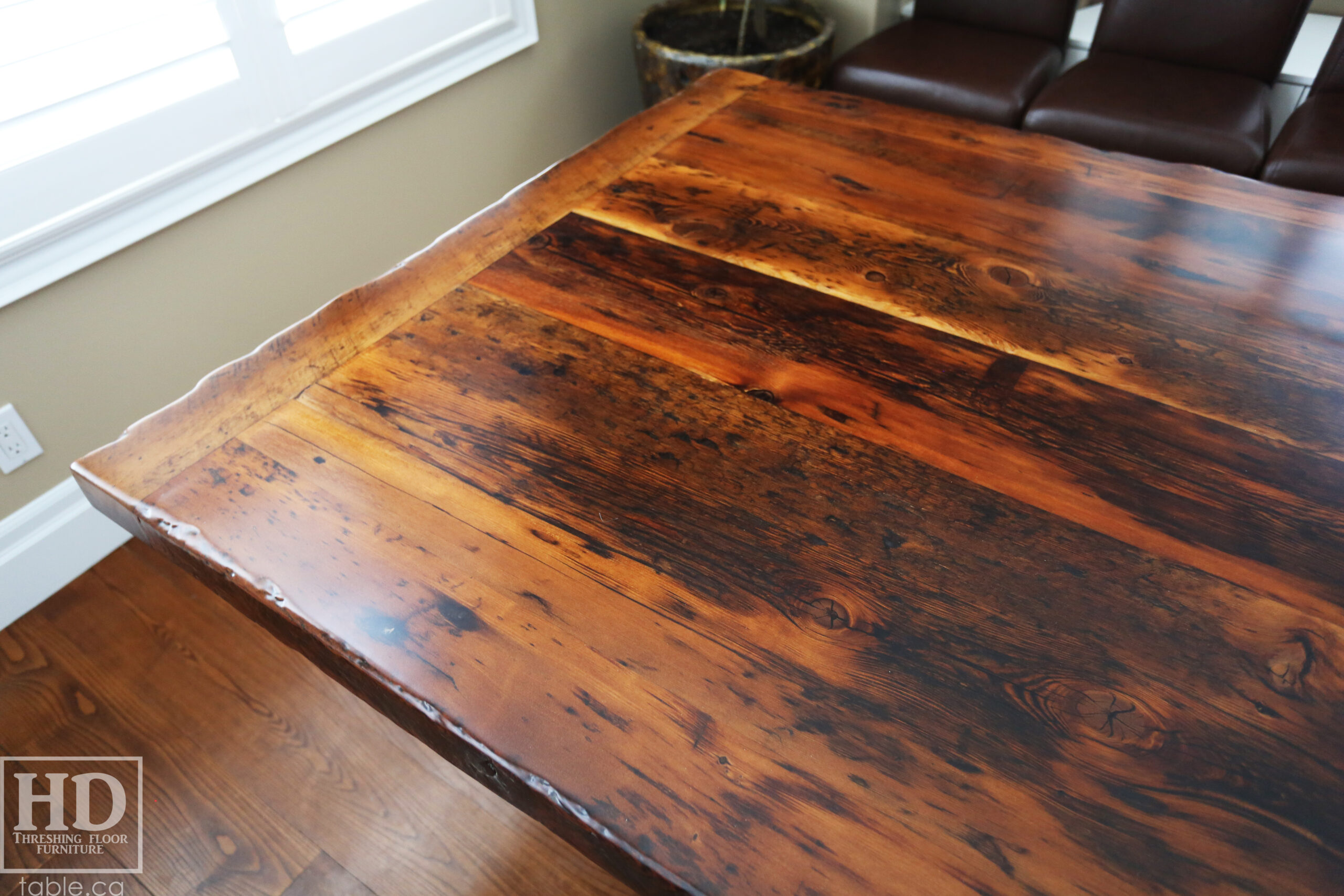 Reclaimed Wood Table with Epoxy Finish by HD Threshing Floor Furniture / www.table.ca