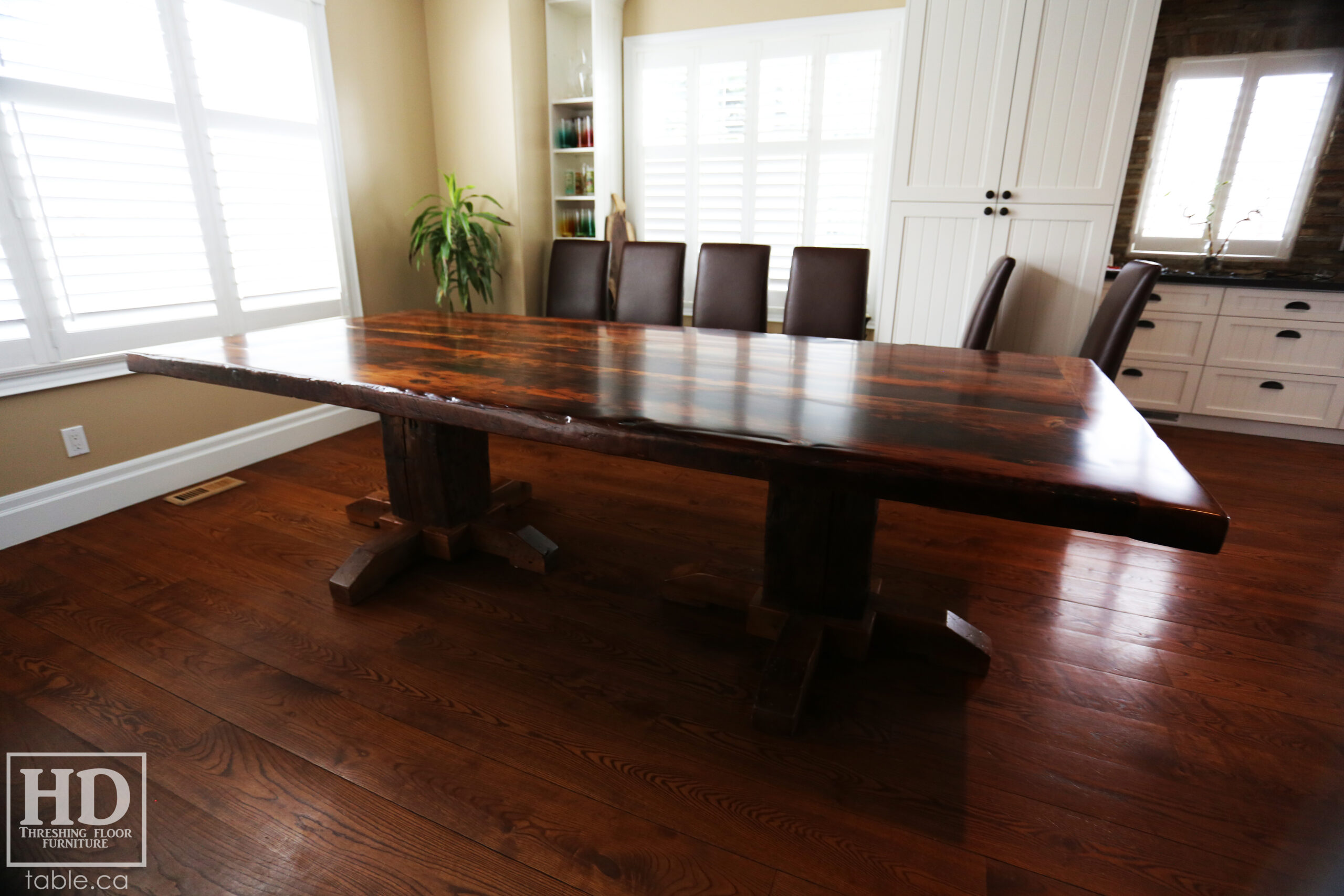 Reclaimed Wood Table with Epoxy Finish by HD Threshing Floor Furniture / www.table.ca