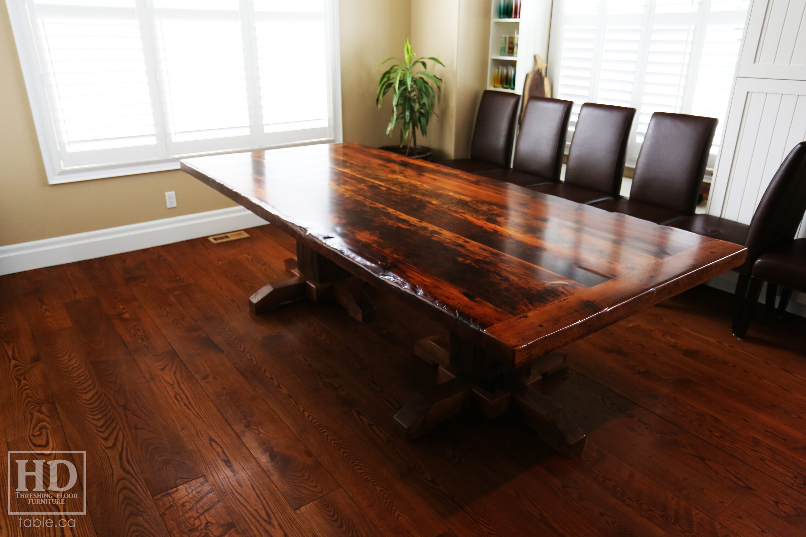 Reclaimed Wood Table with Epoxy Finish by HD Threshing Floor Furniture / www.table.ca