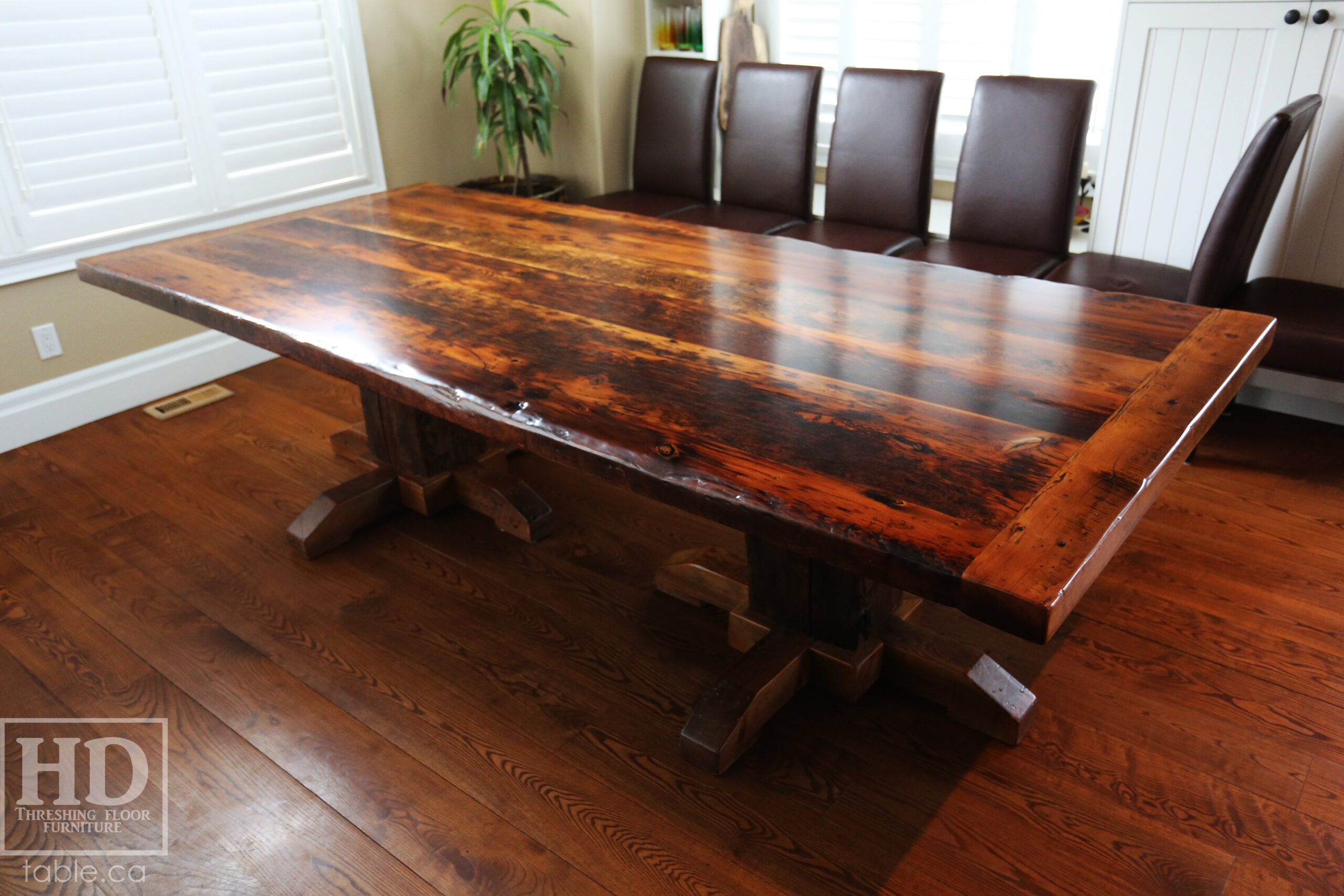 Reclaimed Wood Table with Epoxy Finish by HD Threshing Floor Furniture / www.table.ca