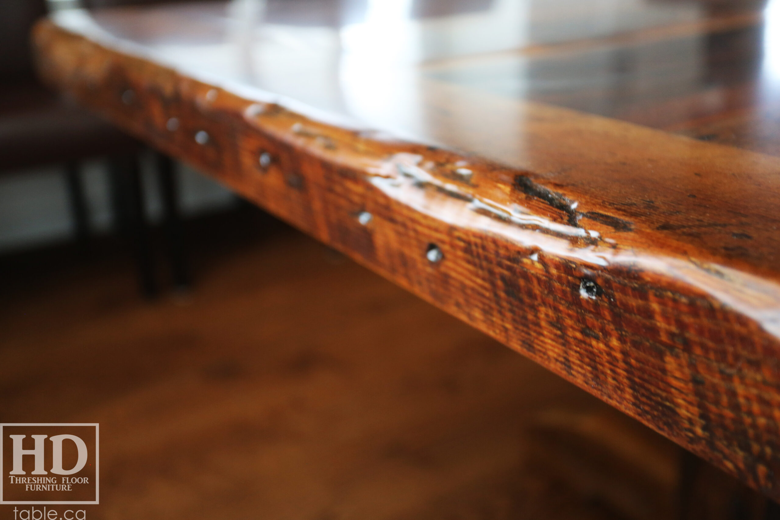 Reclaimed Wood Table with Epoxy Finish by HD Threshing Floor Furniture / www.table.ca