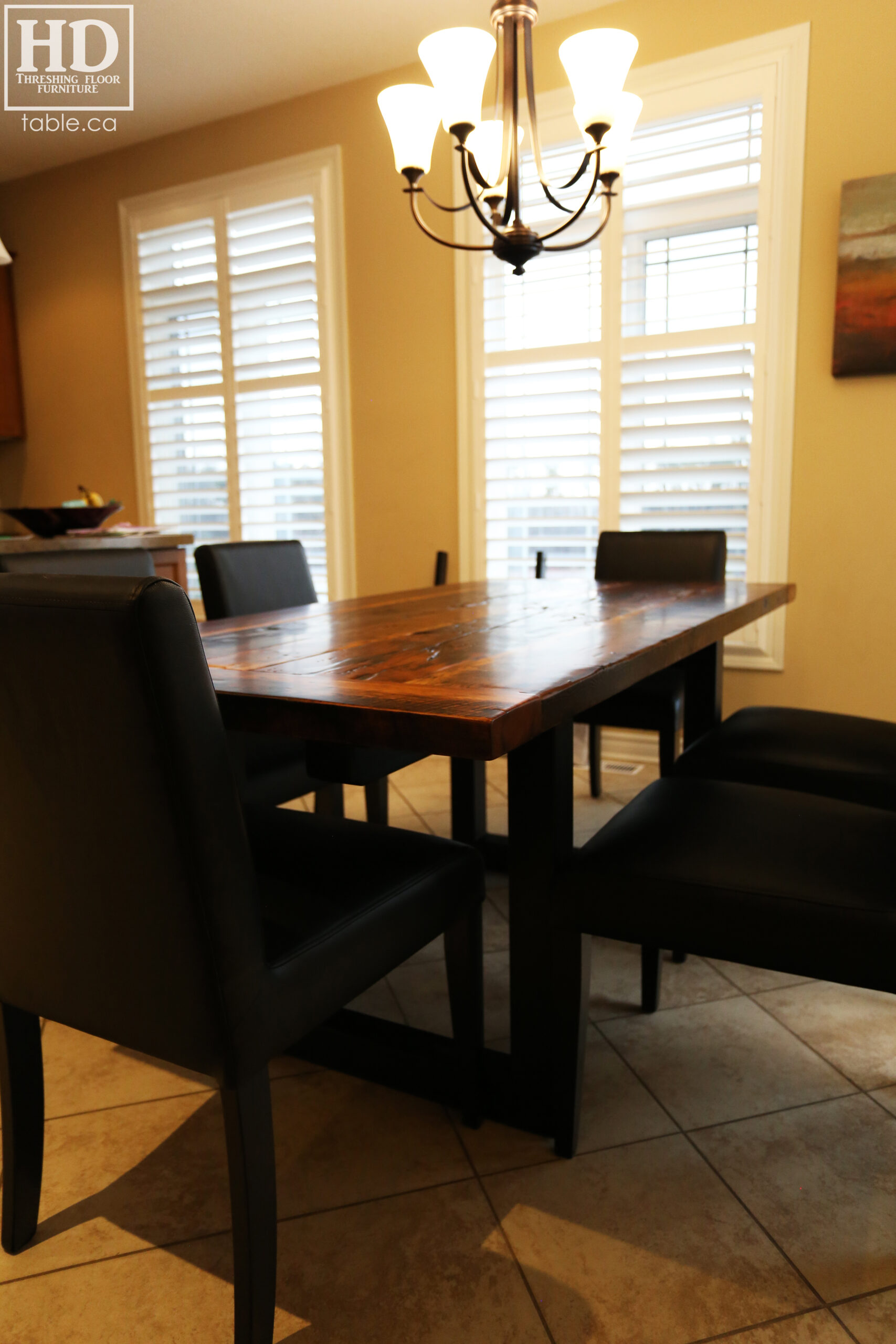 Reclaimed Wood Table with Steel Base by HD Threshing Floor Furniture / www.table.ca