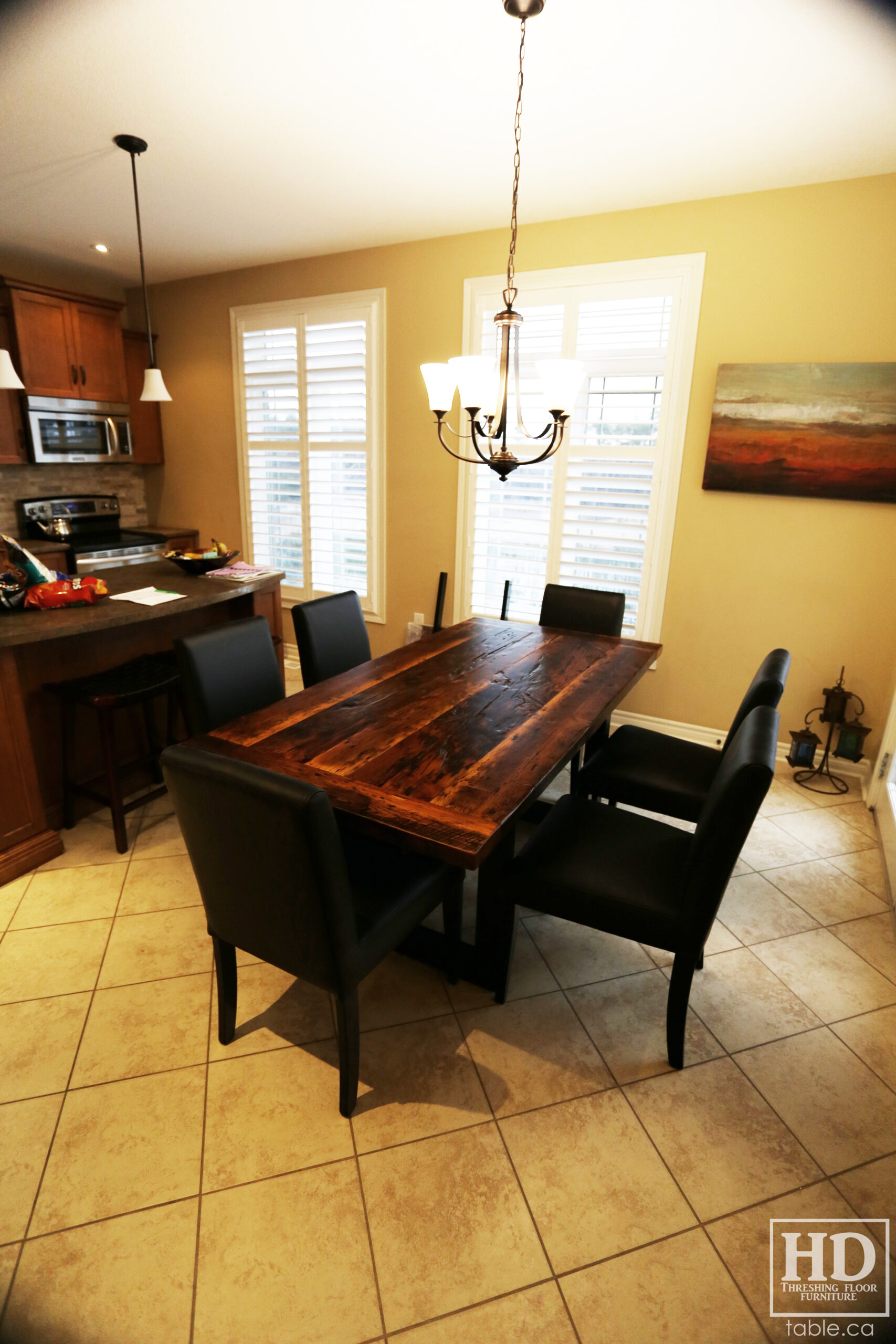 Reclaimed Wood Table with Steel Base by HD Threshing Floor Furniture / www.table.ca