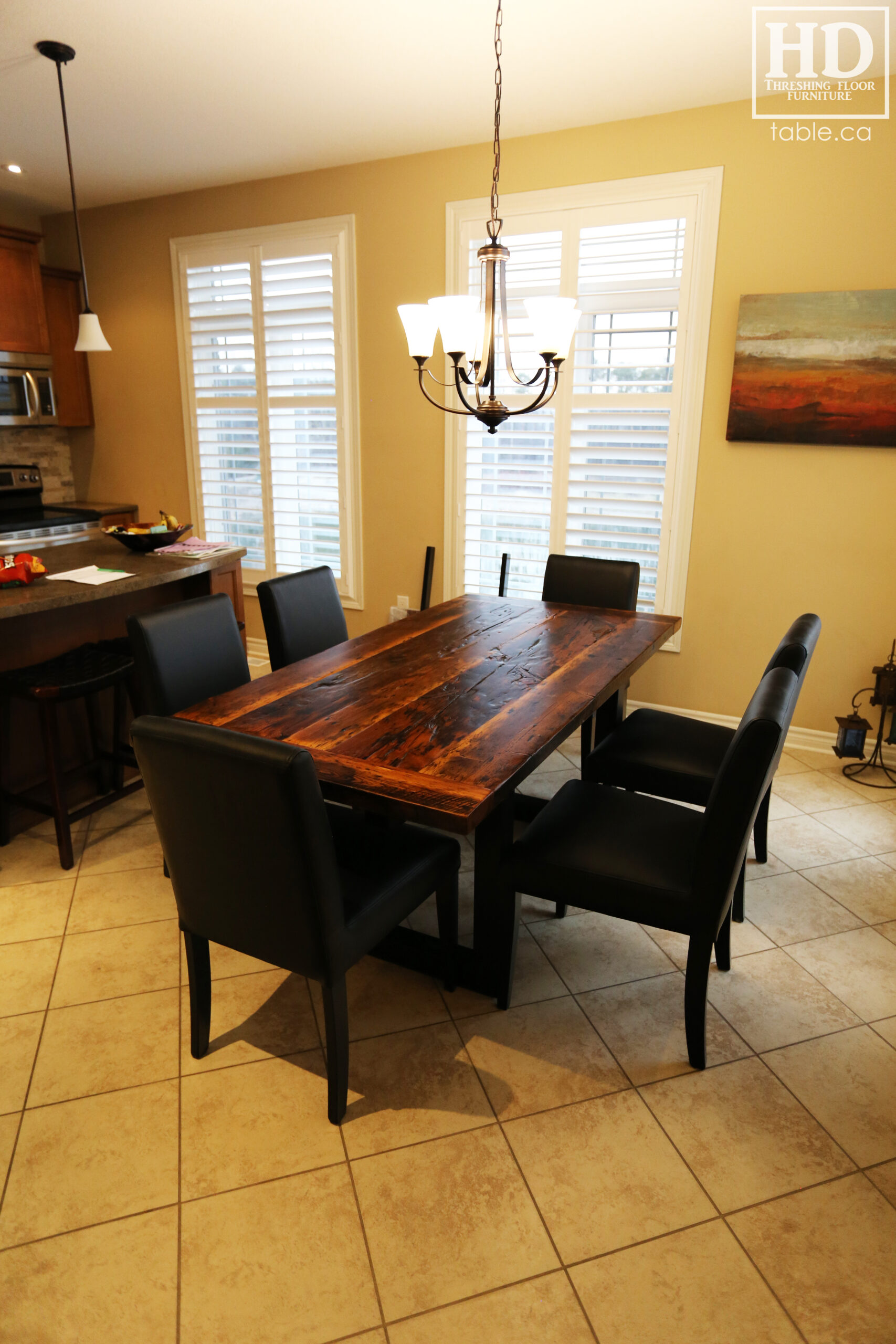 Reclaimed Wood Table with Steel Base by HD Threshing Floor Furniture / www.table.ca