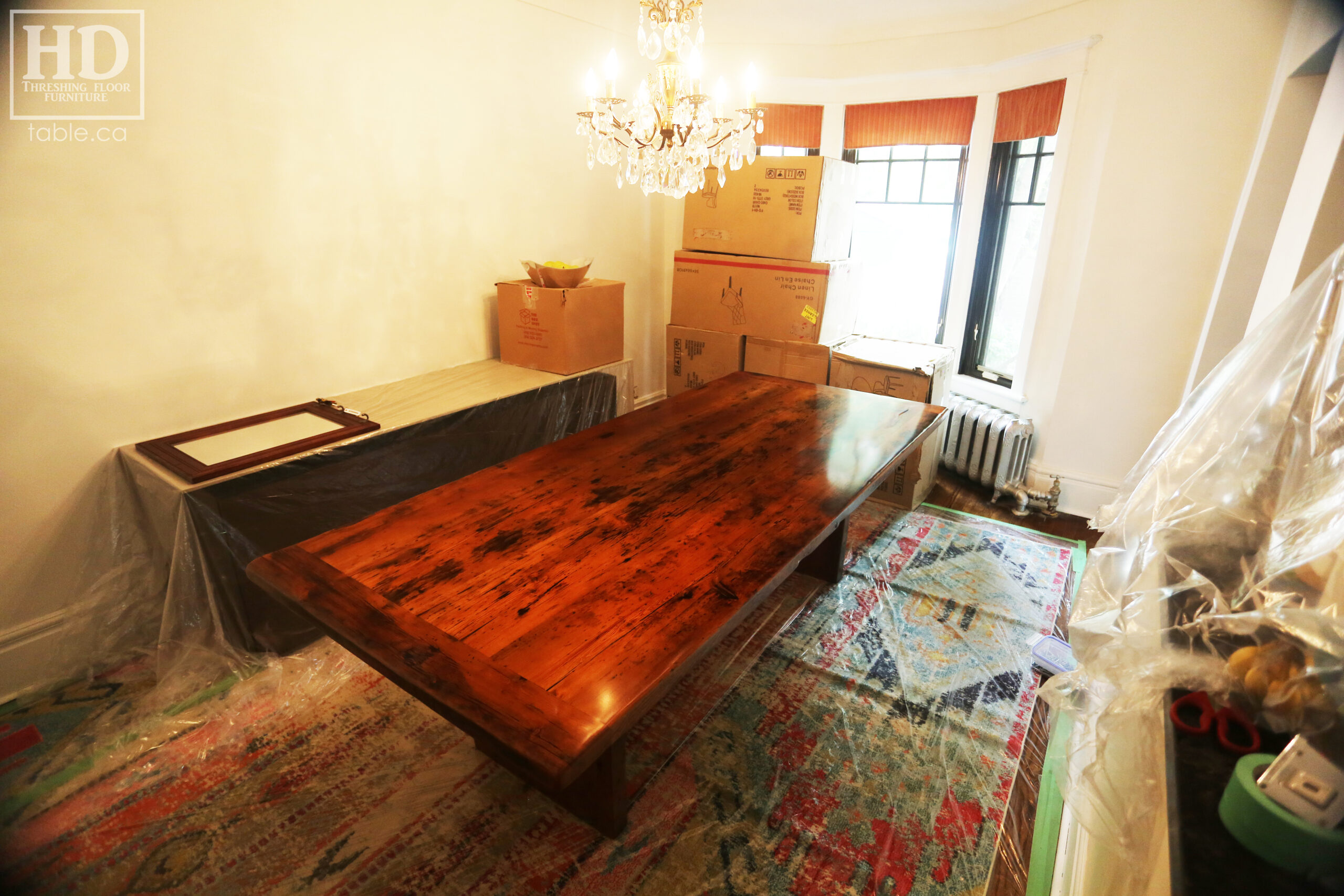 High Gloss Reclaimed Wood Table by HD Threshing Floor Furniture / www.table.ca