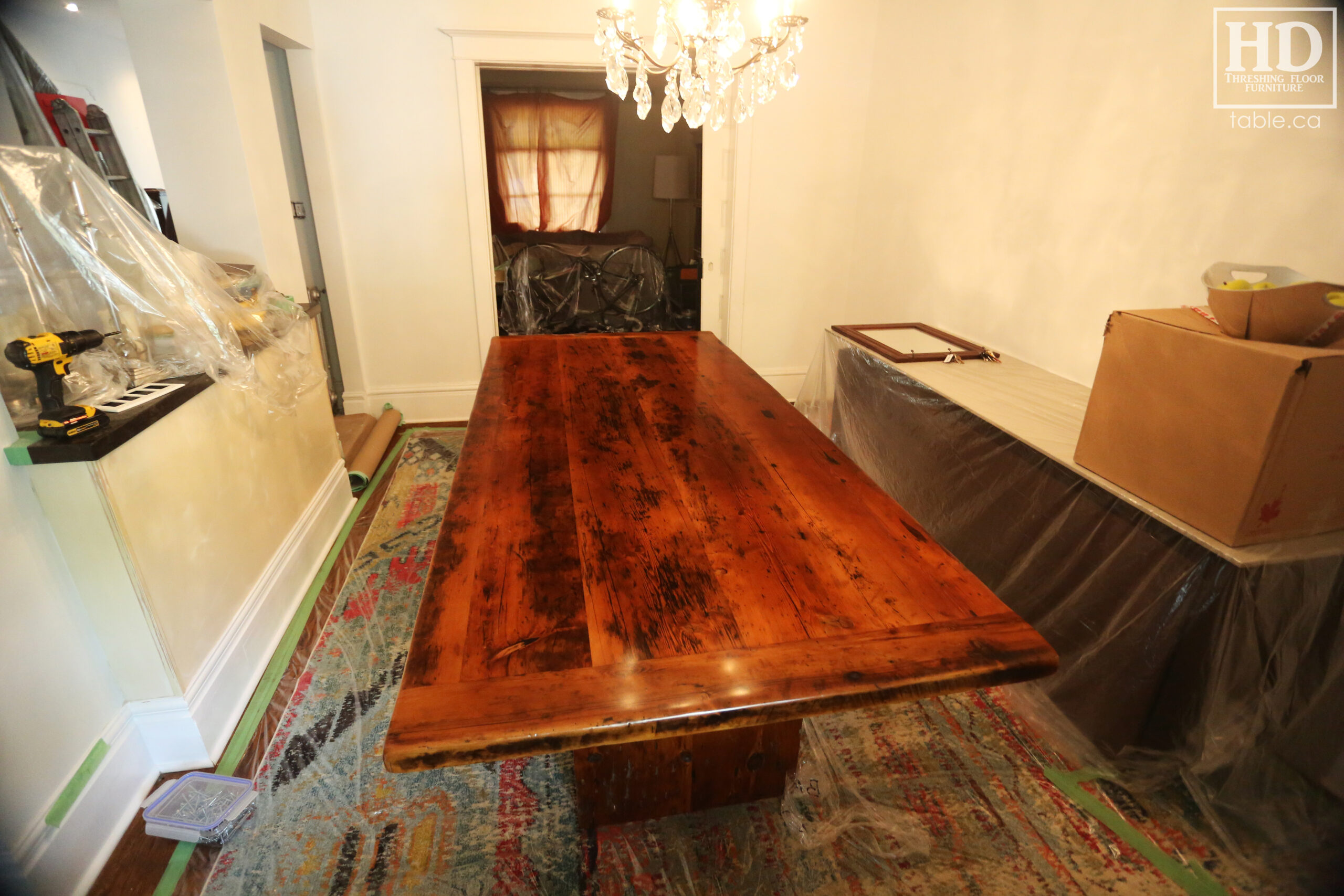 High Gloss Reclaimed Wood Table by HD Threshing Floor Furniture / www.table.ca