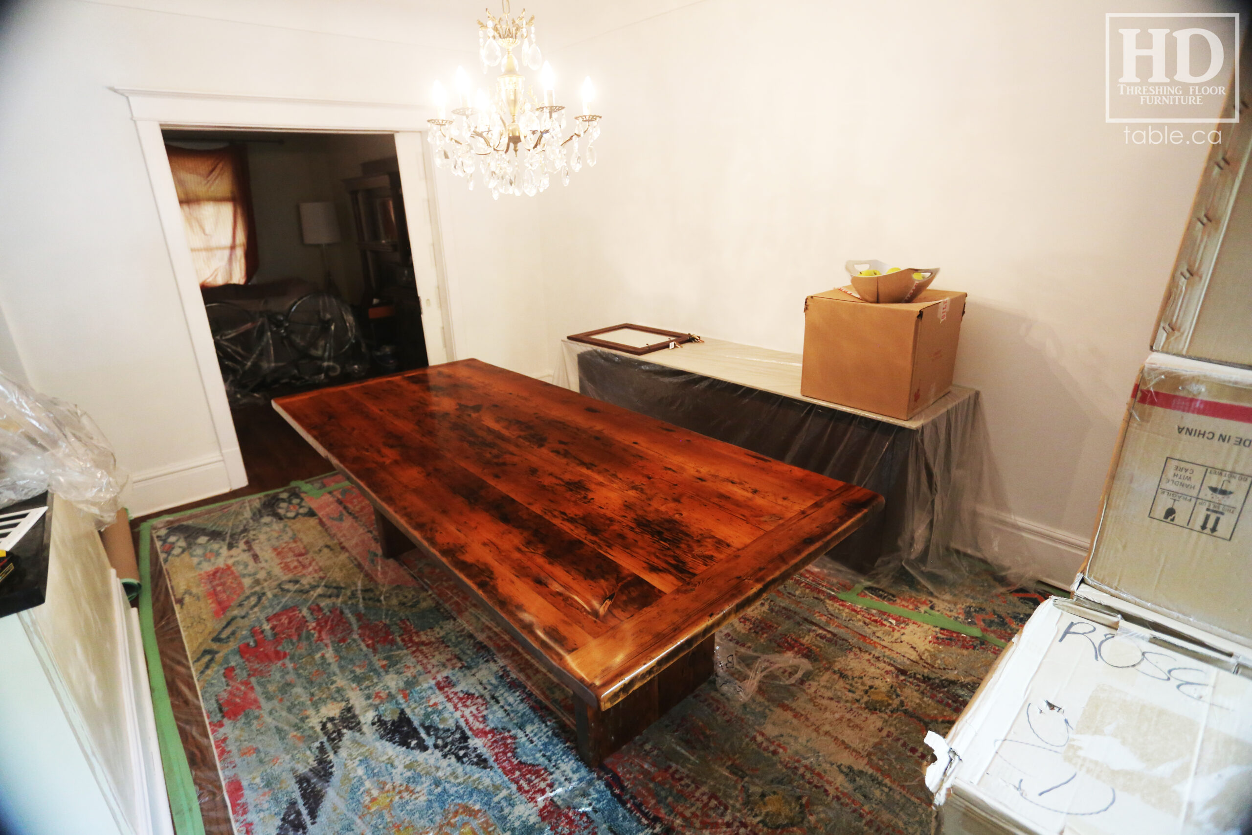 High Gloss Reclaimed Wood Table by HD Threshing Floor Furniture / www.table.ca