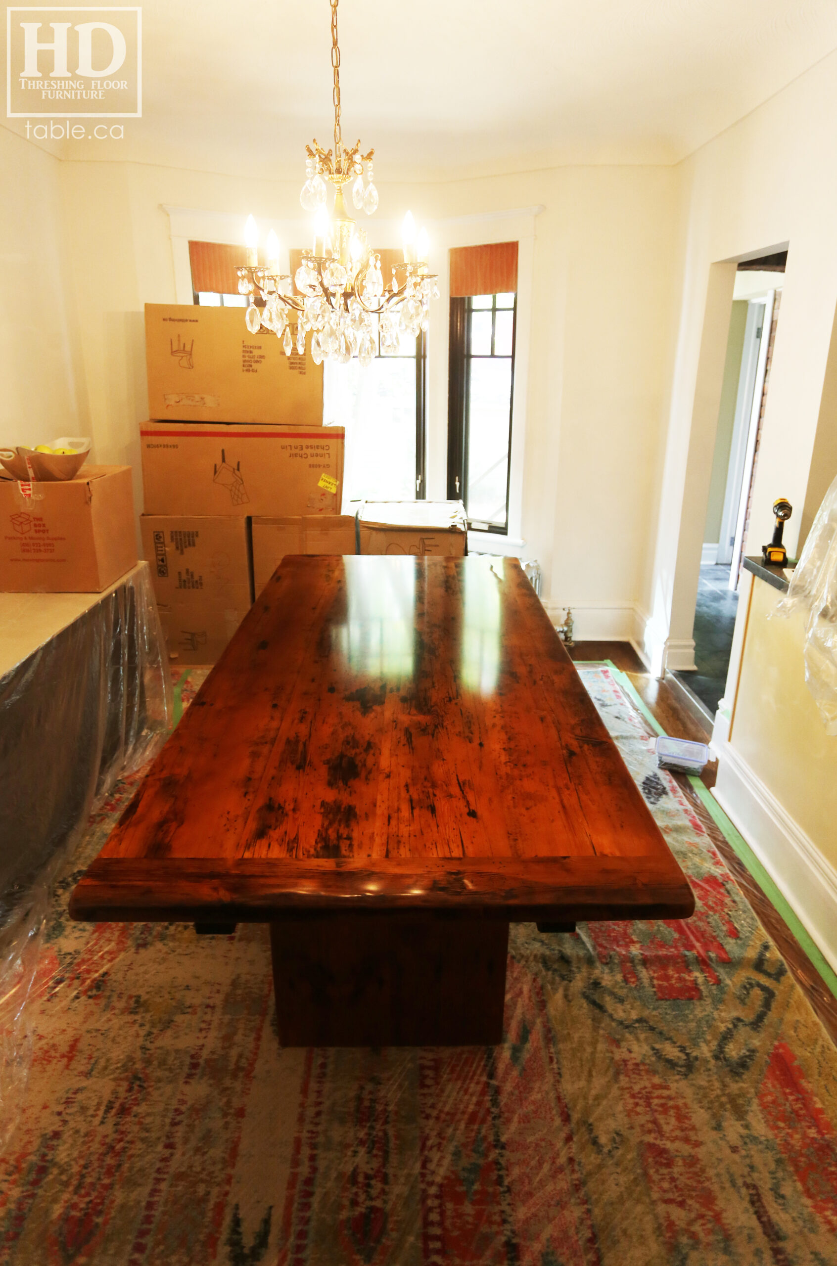 High Gloss Reclaimed Wood Table by HD Threshing Floor Furniture / www.table.ca