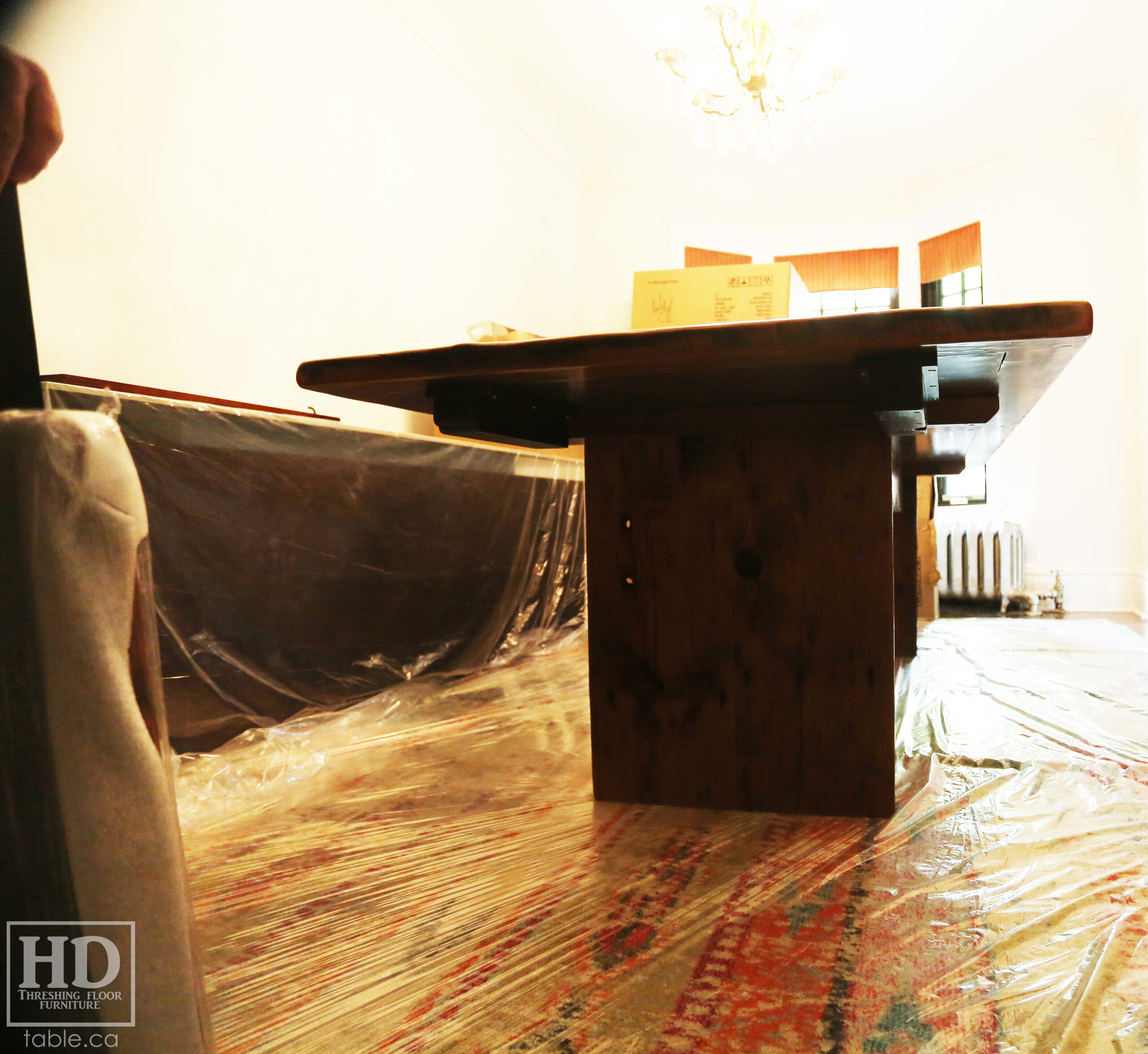 High Gloss Reclaimed Wood Table by HD Threshing Floor Furniture / www.table.ca