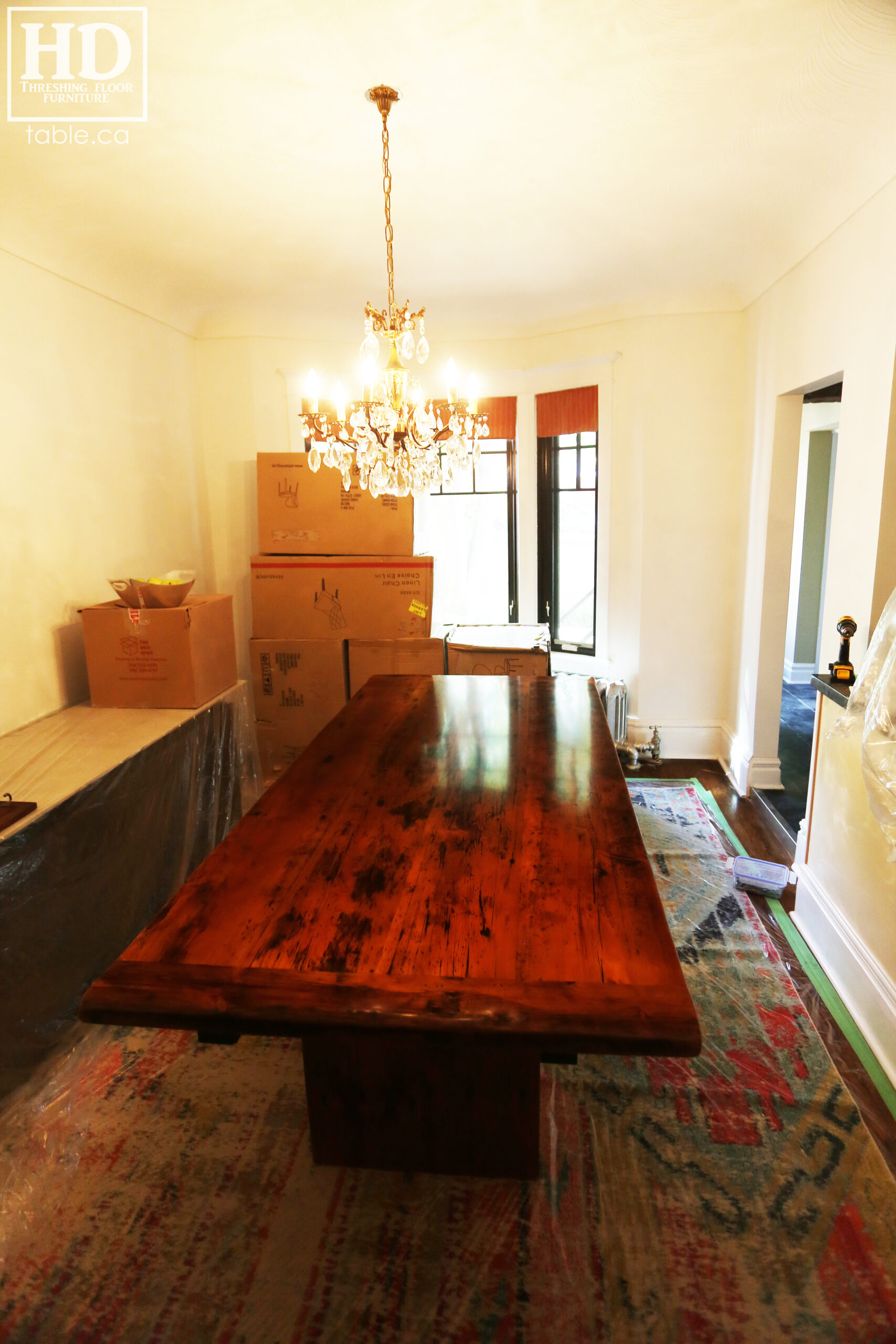 High Gloss Reclaimed Wood Table by HD Threshing Floor Furniture / www.table.ca