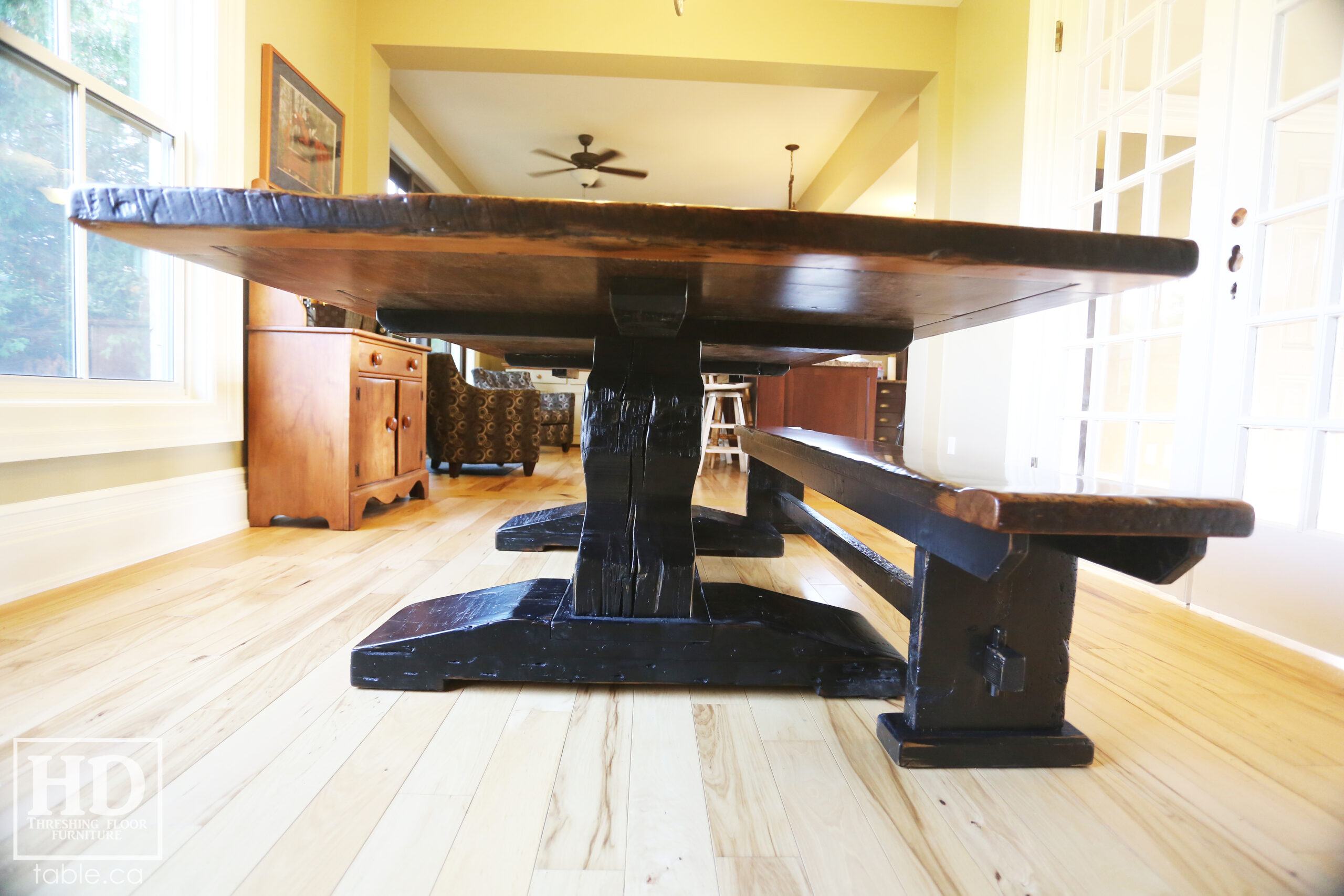 Custom Reclaimed Wood Pedestal Table by HD Threshing Floor Furniture / www.table.ca