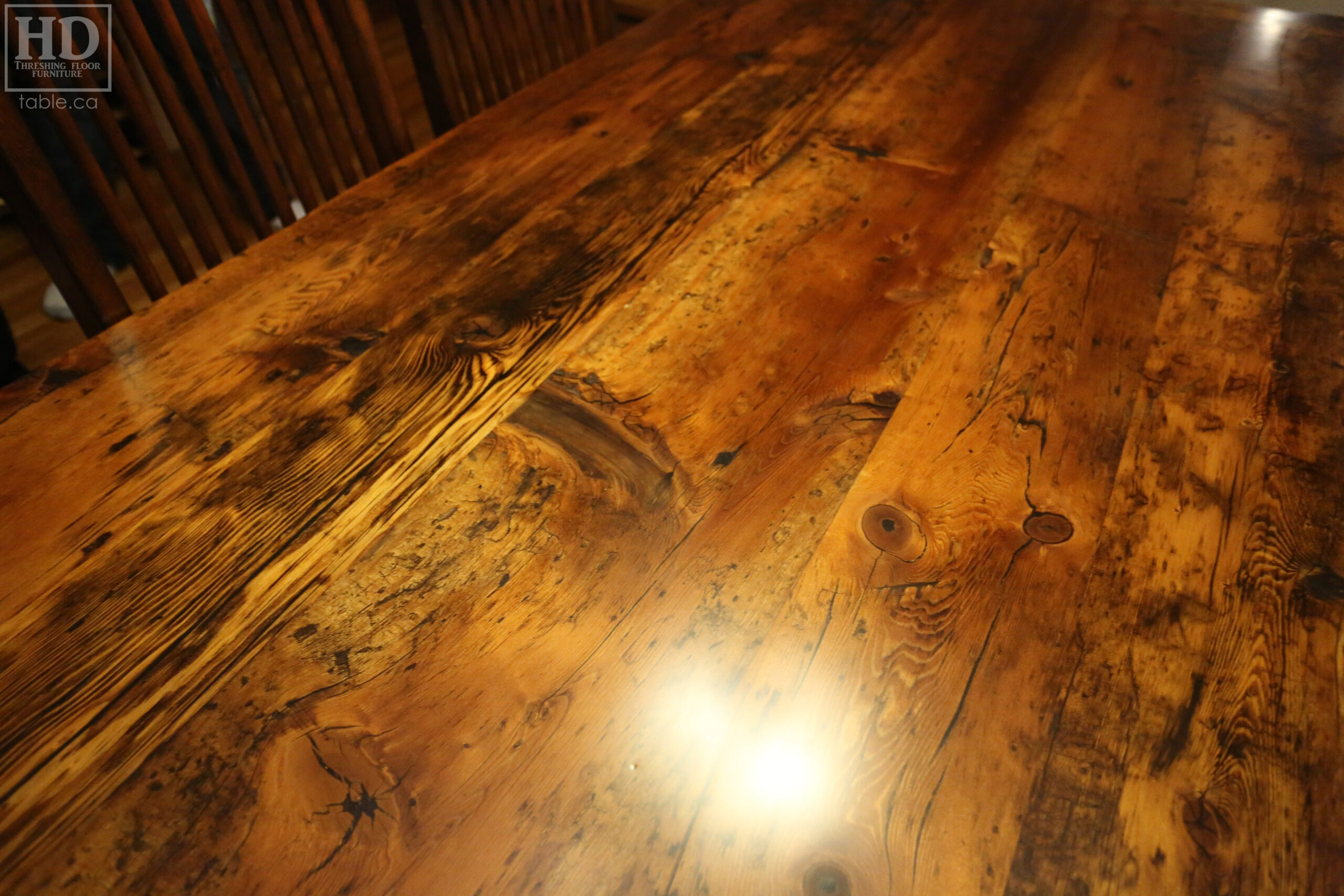 Old Growth Canadian Wood Table by HD Threshing Floor Furniture / www.table.ca