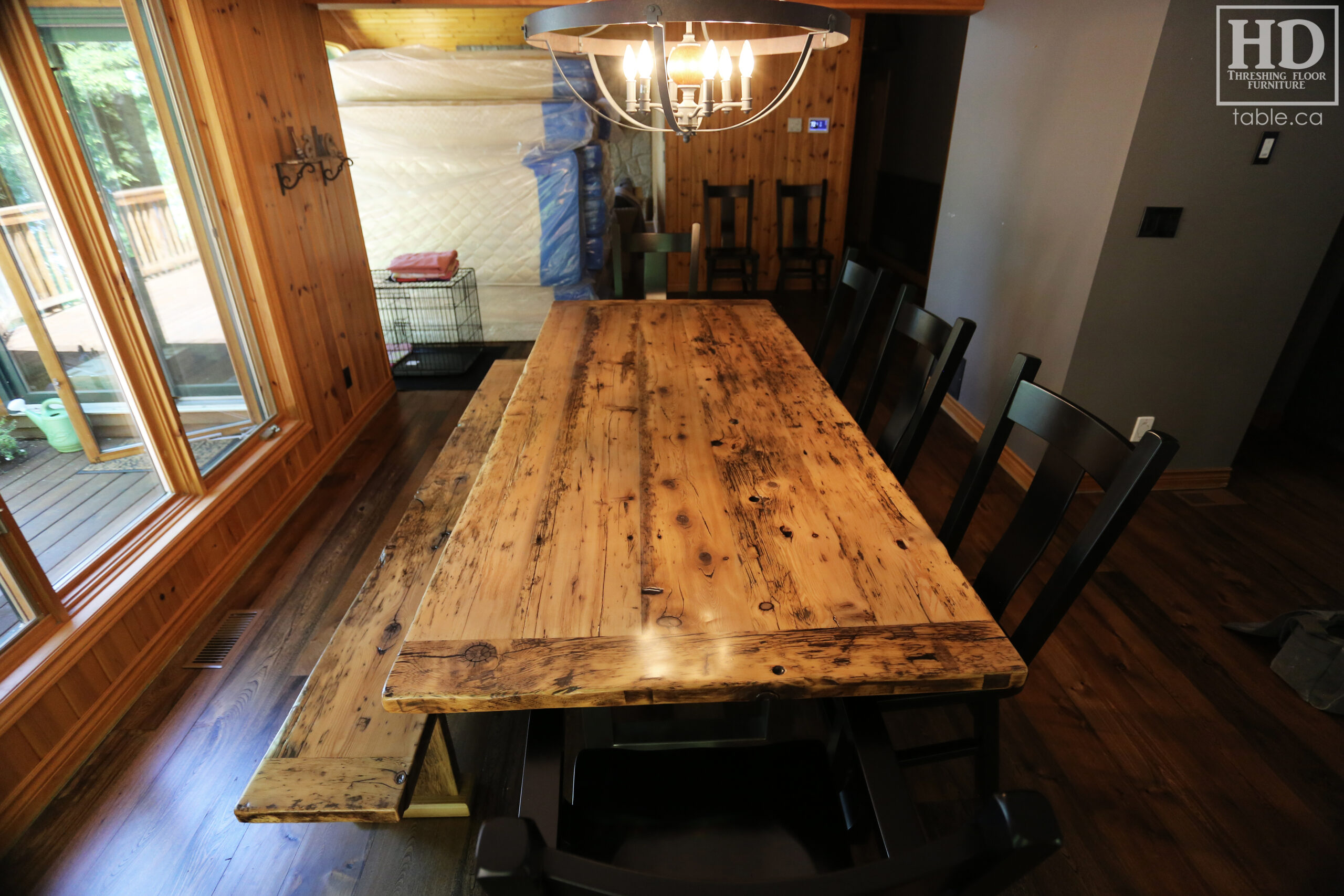 Reclaimed Wood Cottage Table & Bench by HD Threshing Floor Furniture / www.table.ca