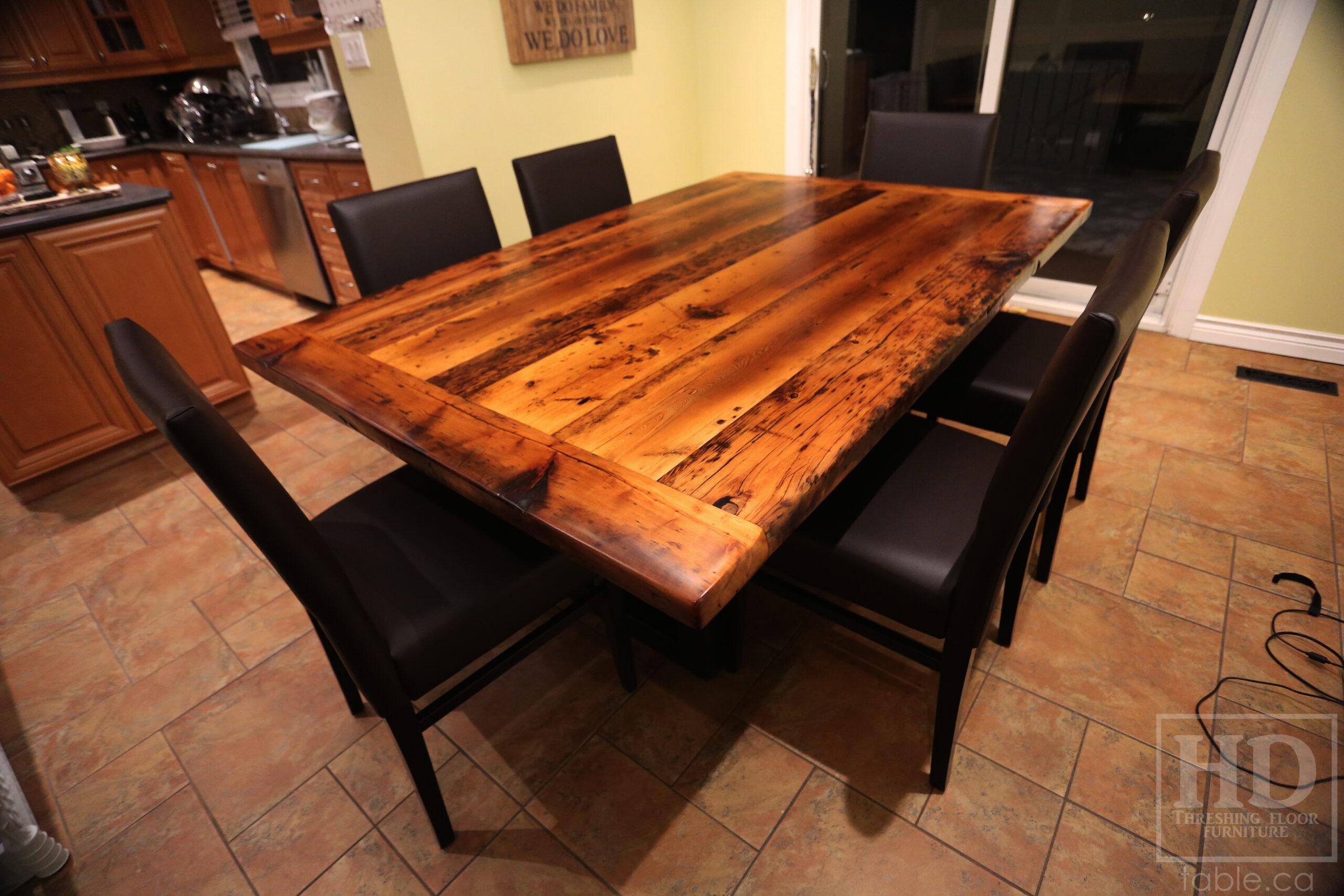 Reclaimed Wood Steel Base Table by HD Threshing Floor Furniture / www.table.ca