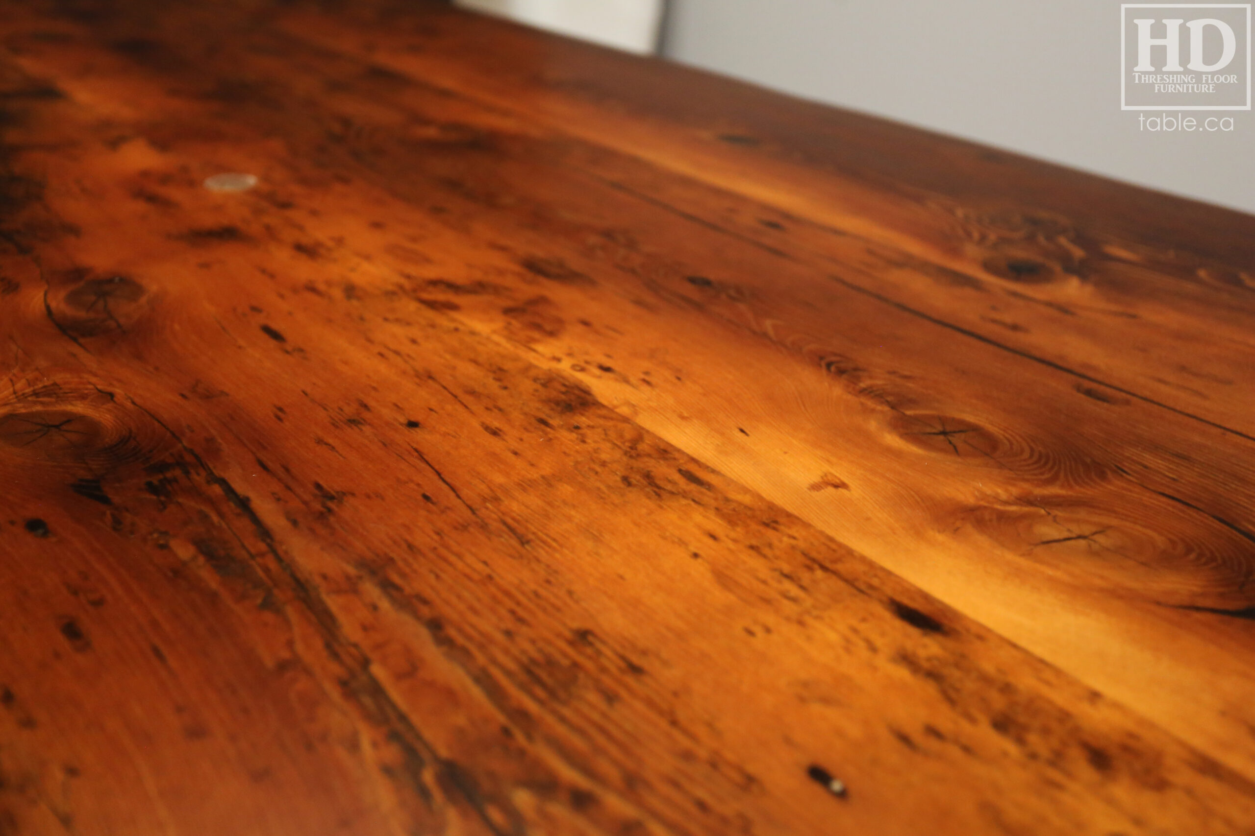 Reclaimed Wood Boardroom Table with Modern Plank Base by HD Threshing Floor Furniture / www.table.ca