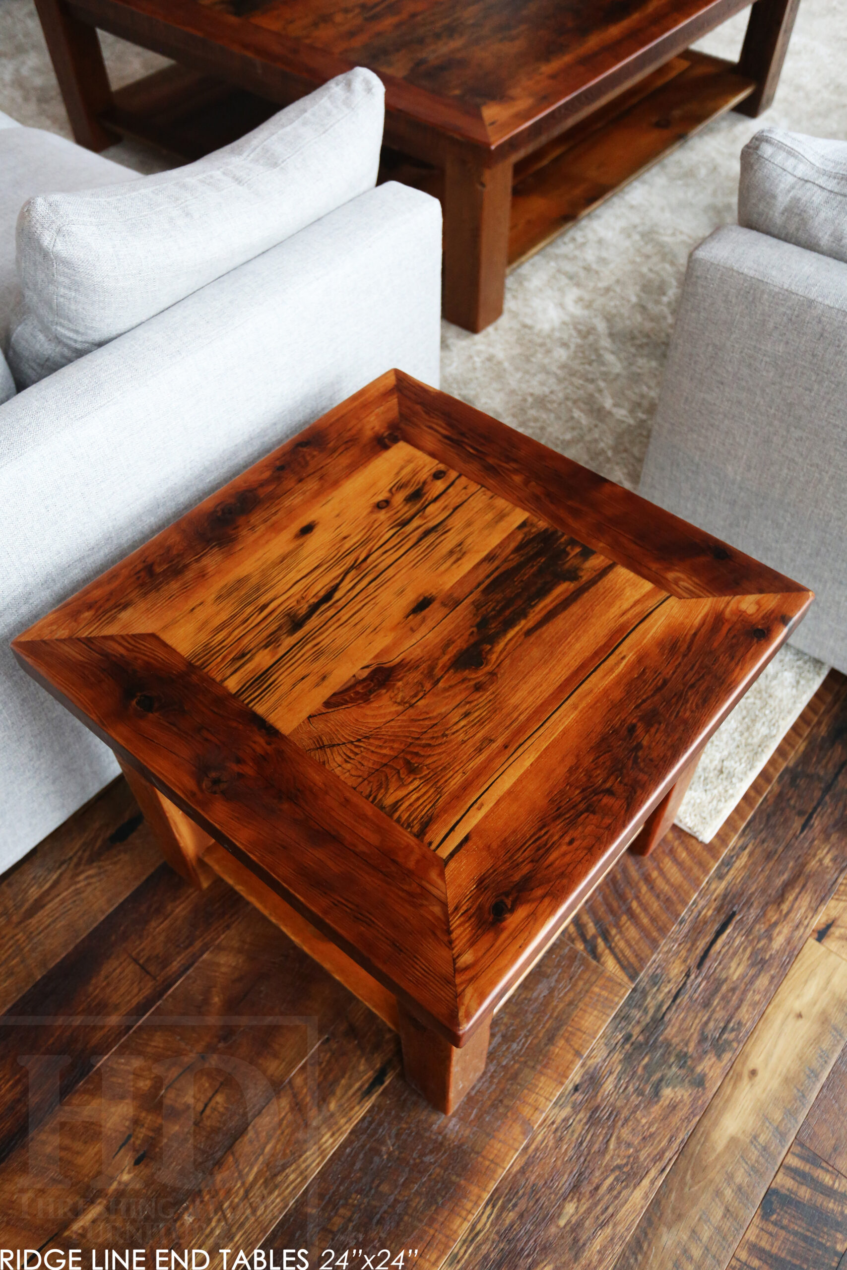 Reclaimed Wood End Tables by HD Threshing Floor Furniture / www.table.ca