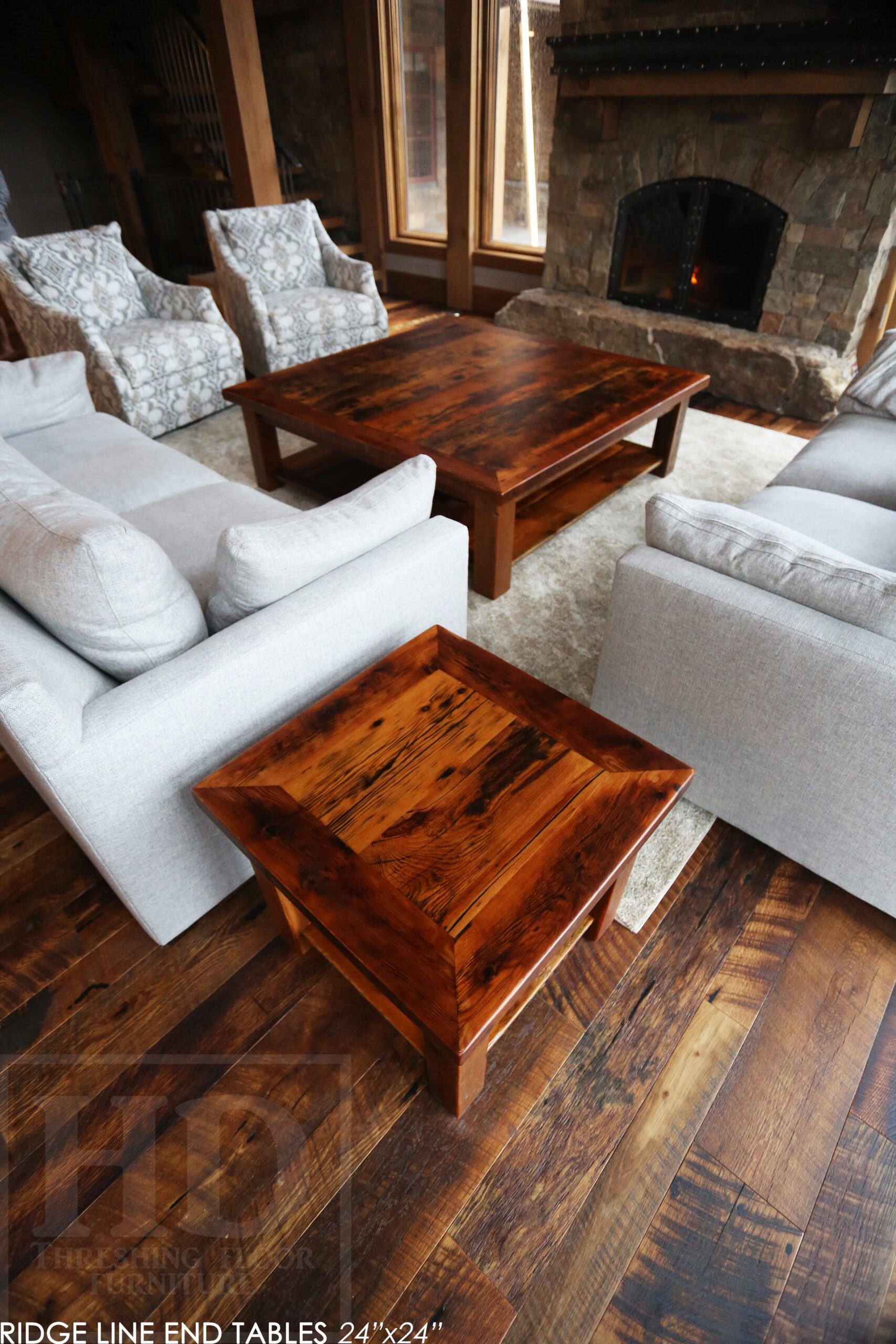 Reclaimed Ontario Barnwood End Tables by HD Threshing Floor Furniture / www.table.ca