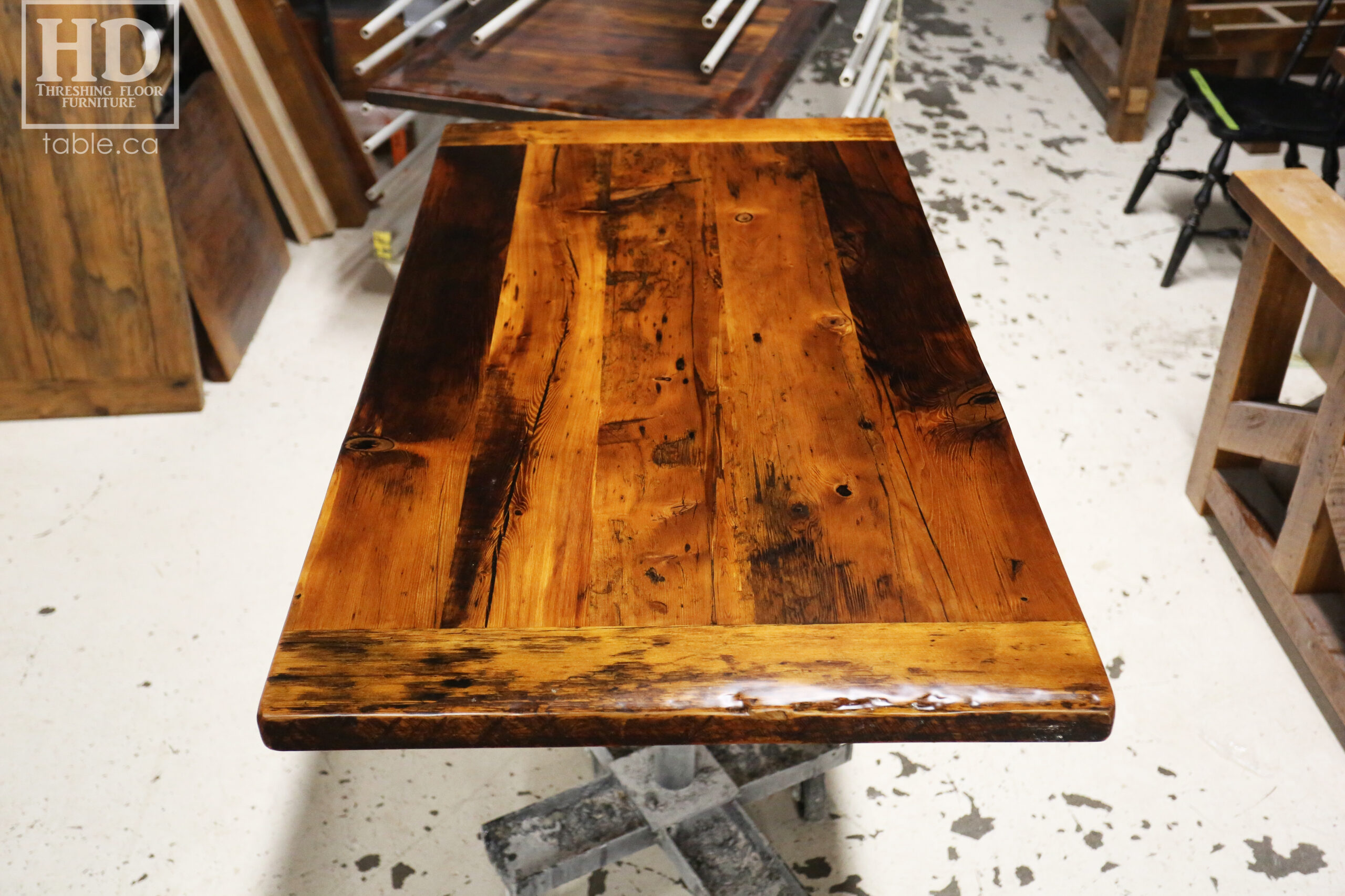 Restaurant Table Tops made from Reclaimed Ontario Barnwood by HD Threshing Floor Furniture / www.table.ca