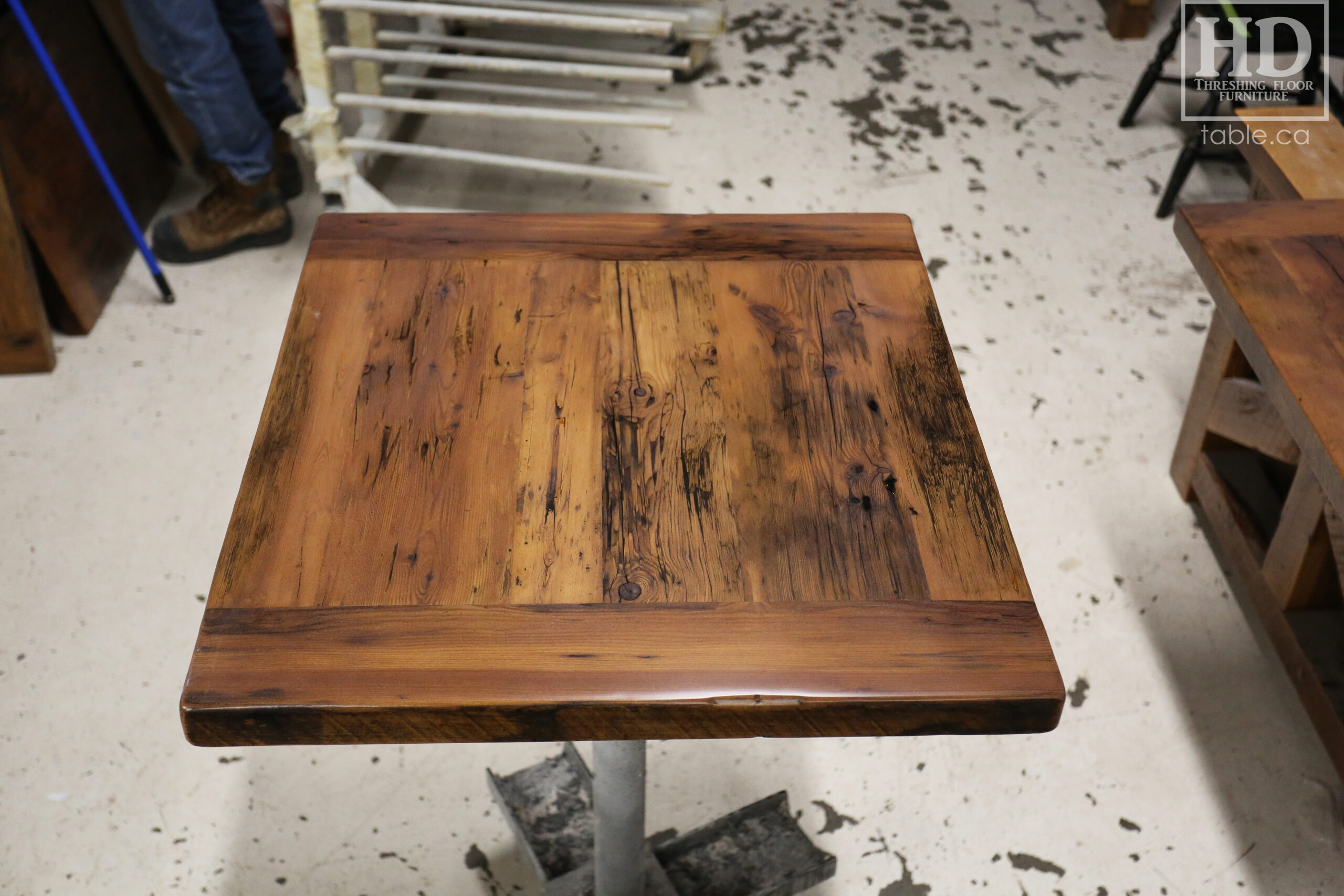 Restaurant Table Tops made from Reclaimed Ontario Barnwood by HD Threshing Floor Furniture / www.table.ca