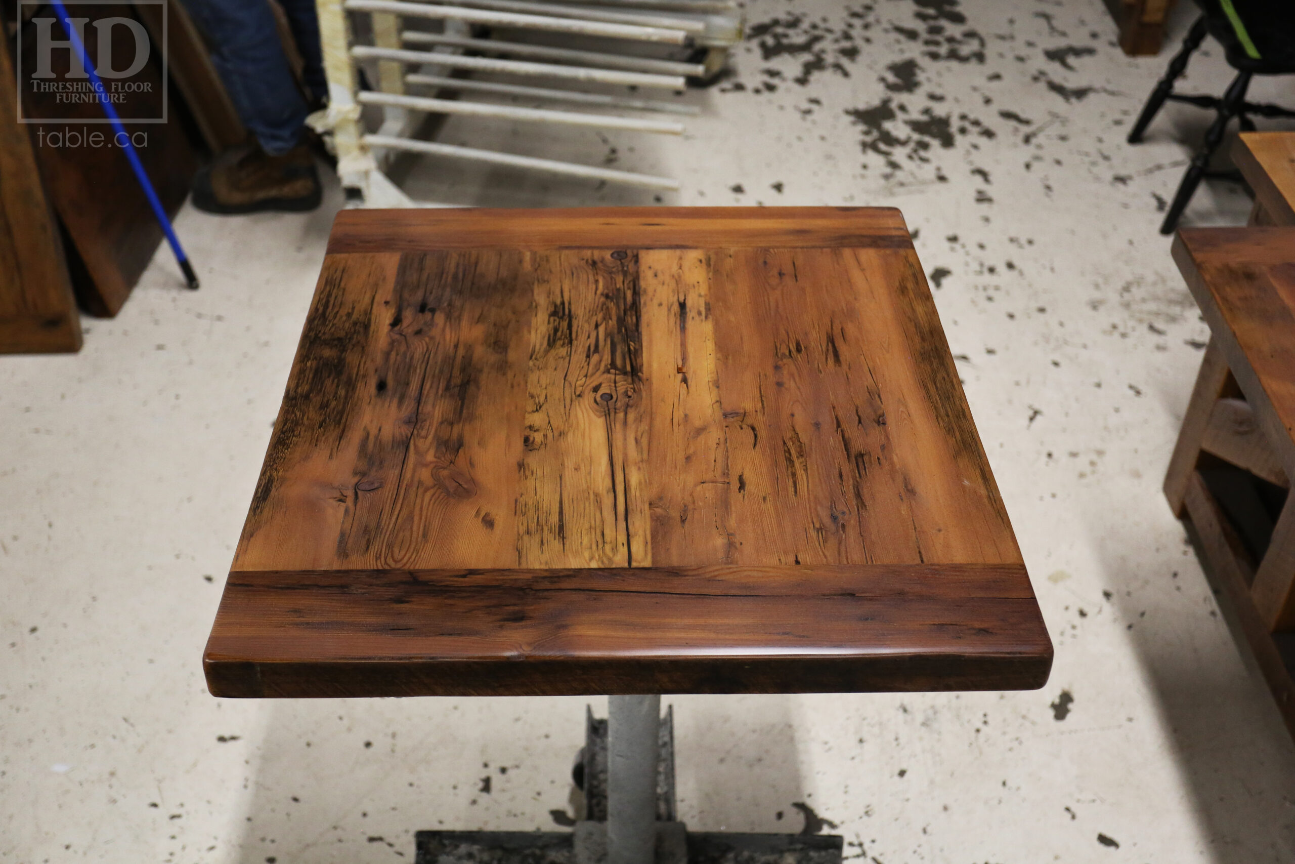 Restaurant Table Tops made from Reclaimed Ontario Barnwood by HD Threshing Floor Furniture / www.table.ca