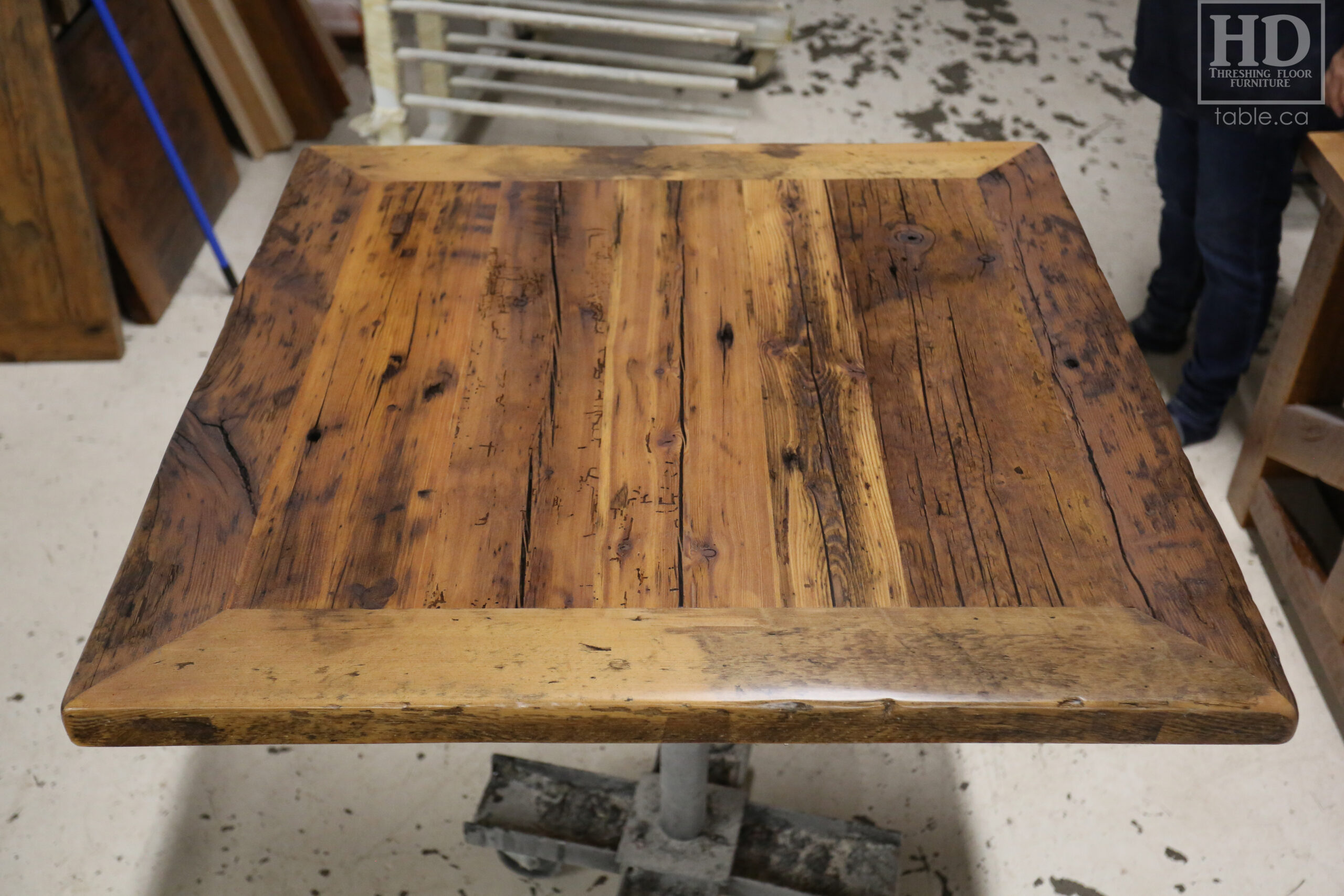 Restaurant Table Tops made from Reclaimed Ontario Barnwood by HD Threshing Floor Furniture / www.table.ca