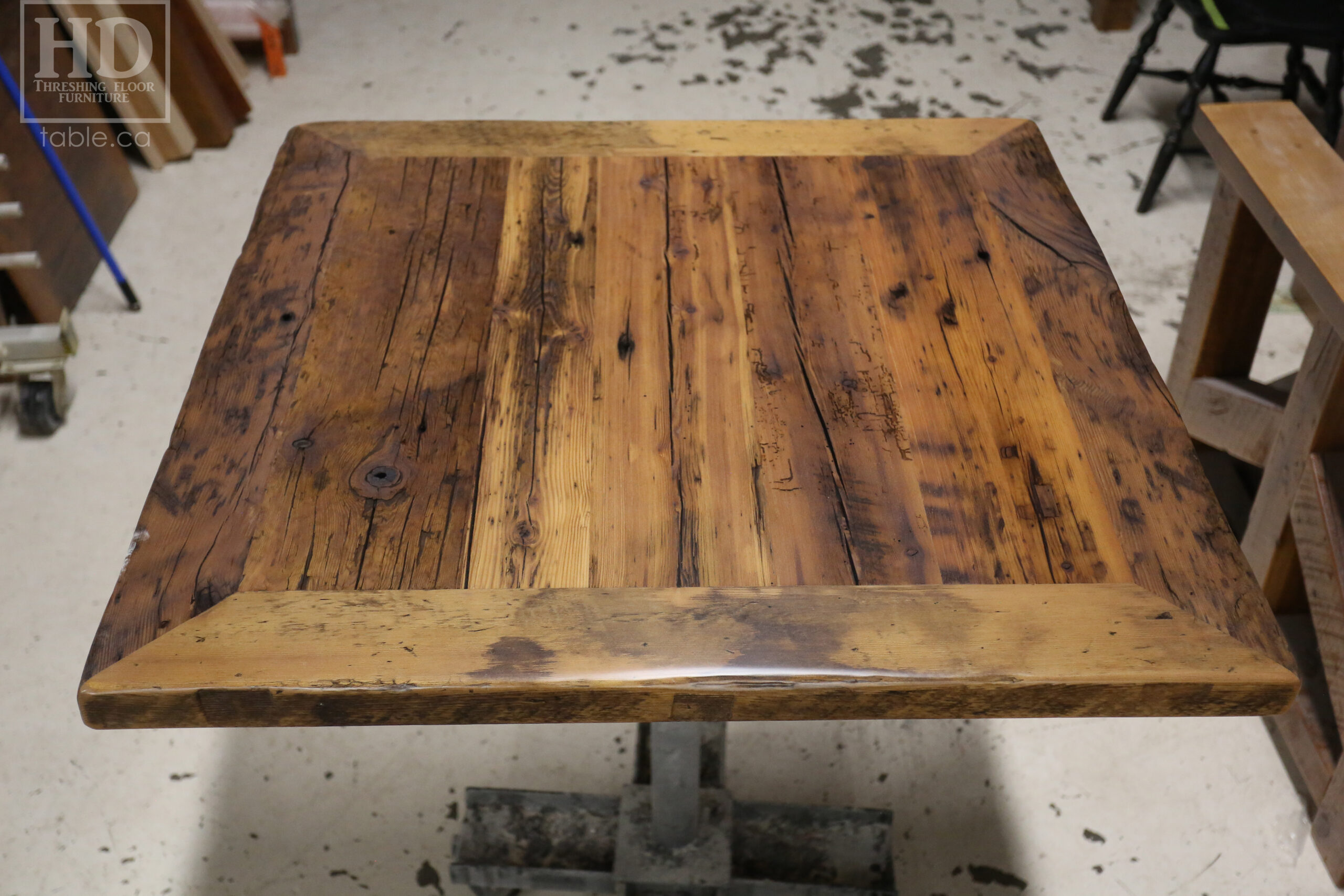 Restaurant Table Tops made from Reclaimed Ontario Barnwood by HD Threshing Floor Furniture / www.table.ca