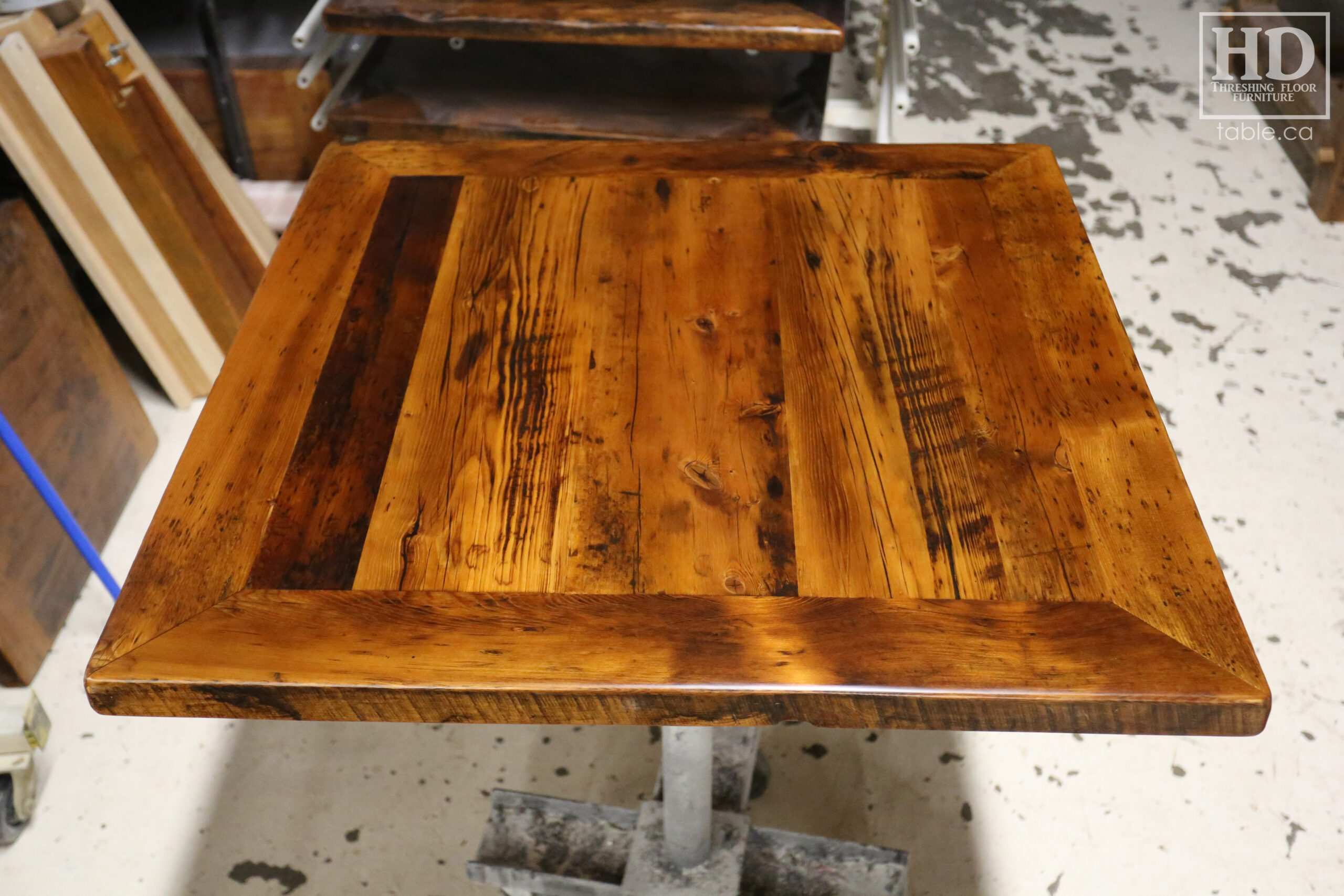 Restaurant Table Tops made from Reclaimed Ontario Barnwood by HD Threshing Floor Furniture / www.table.ca