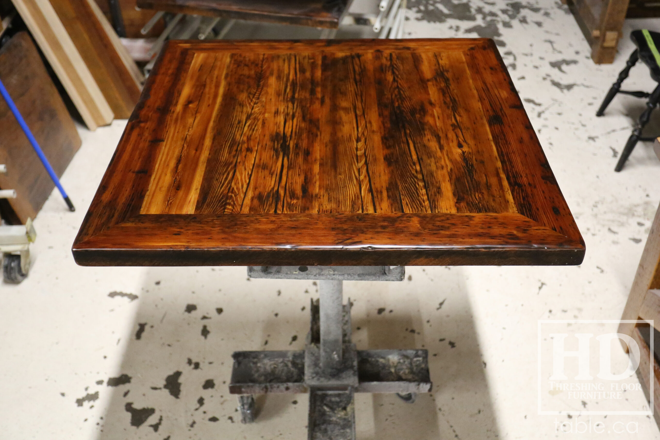 Restaurant Table Tops made from Reclaimed Ontario Barnwood by HD Threshing Floor Furniture / www.table.ca