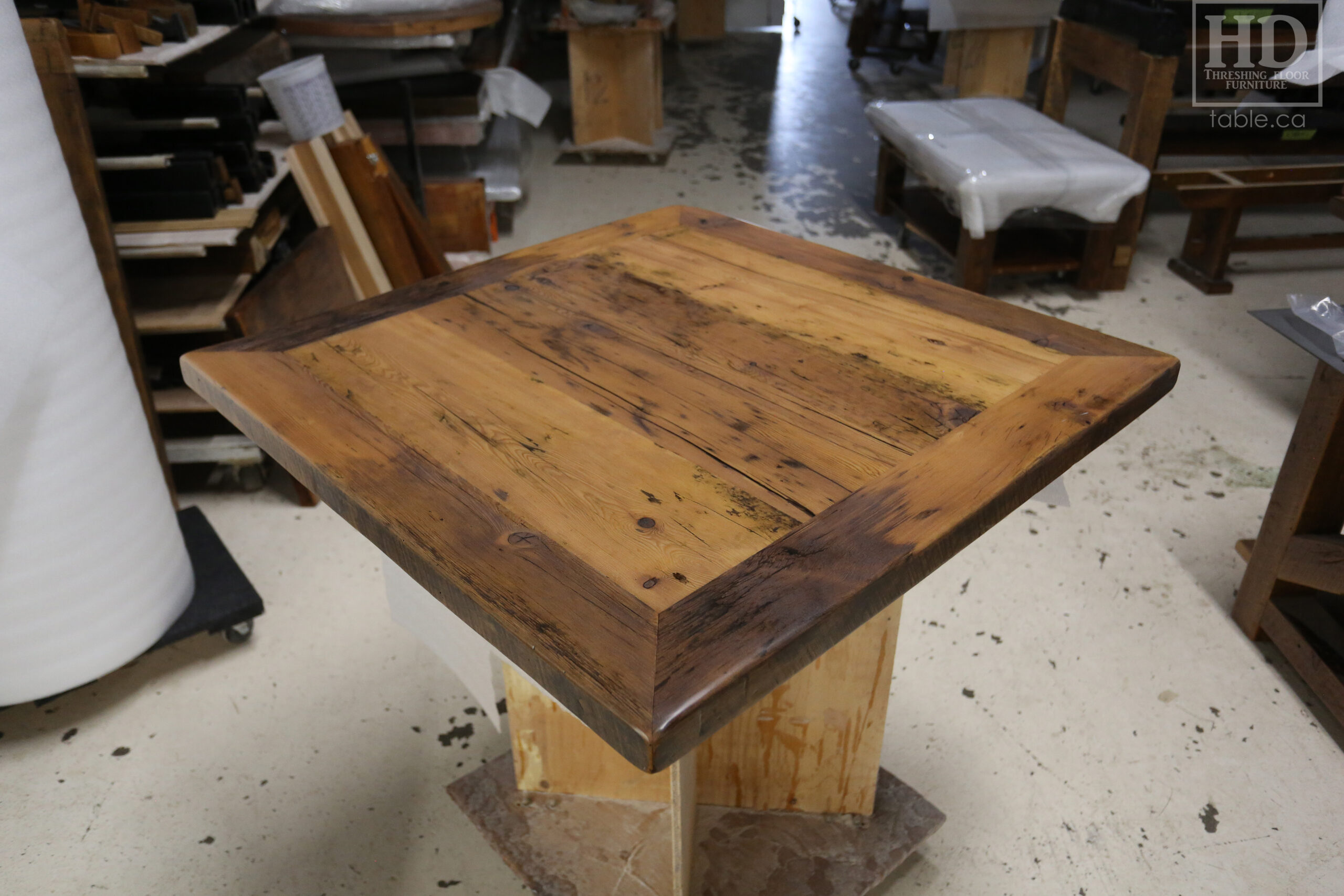 Restaurant Table Tops made from Reclaimed Ontario Barnwood by HD Threshing Floor Furniture / www.table.ca