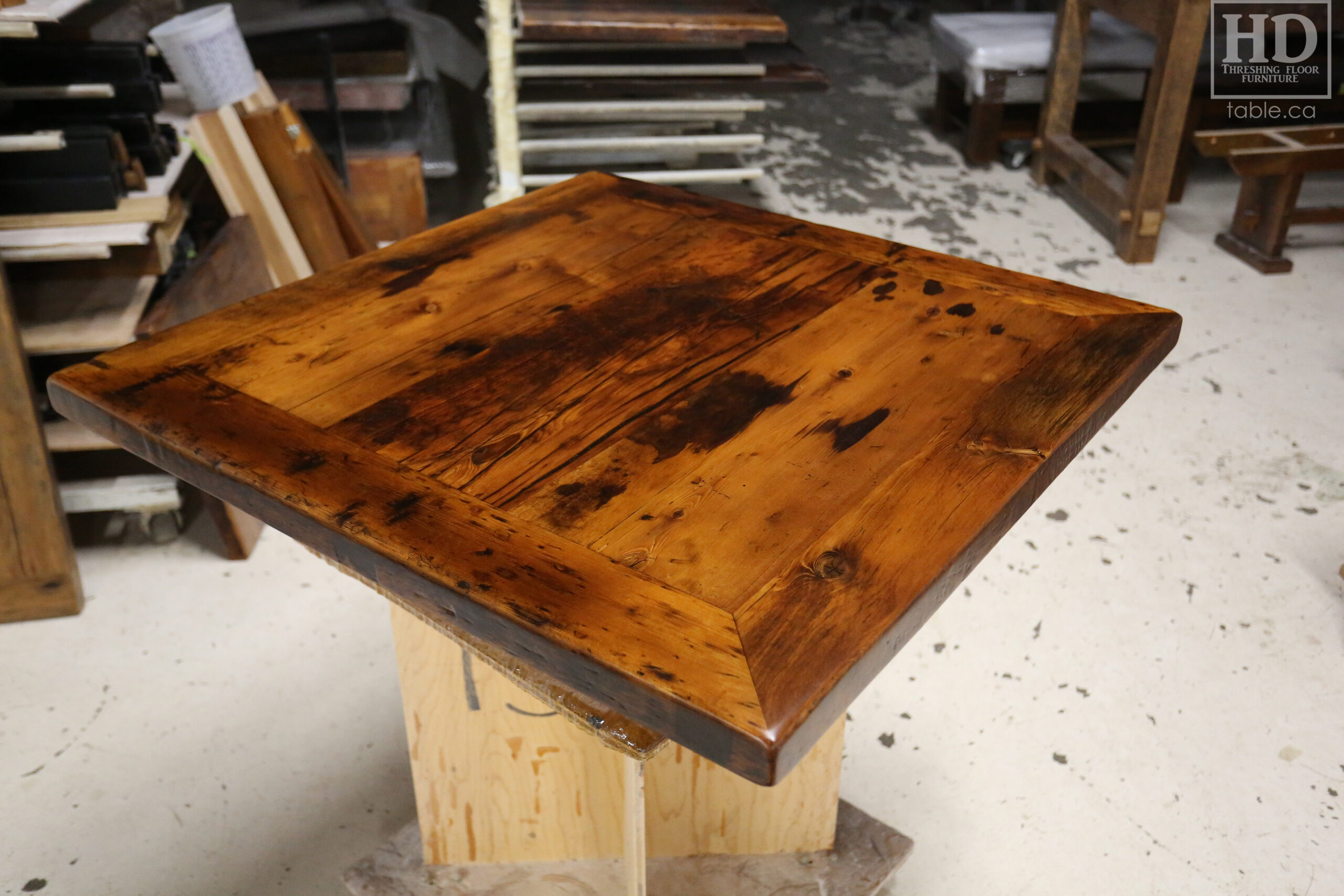 Restaurant Table Tops made from Reclaimed Ontario Barnwood by HD Threshing Floor Furniture / www.table.ca