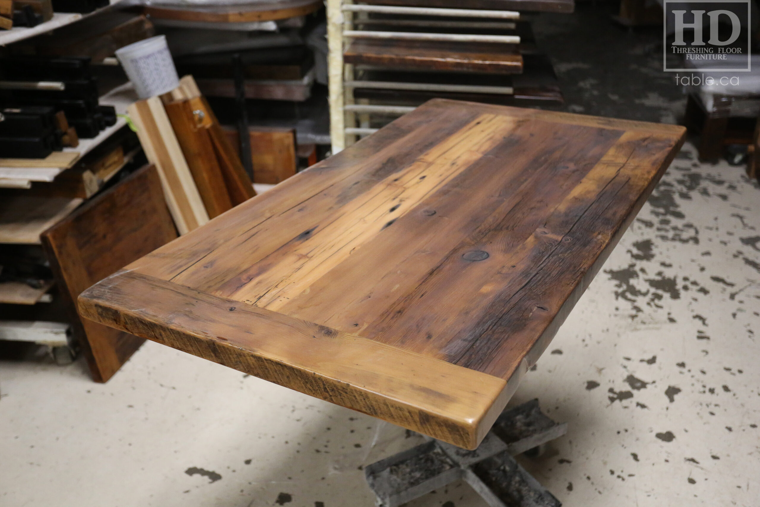 Restaurant Table Tops made from Reclaimed Ontario Barnwood by HD Threshing Floor Furniture / www.table.ca