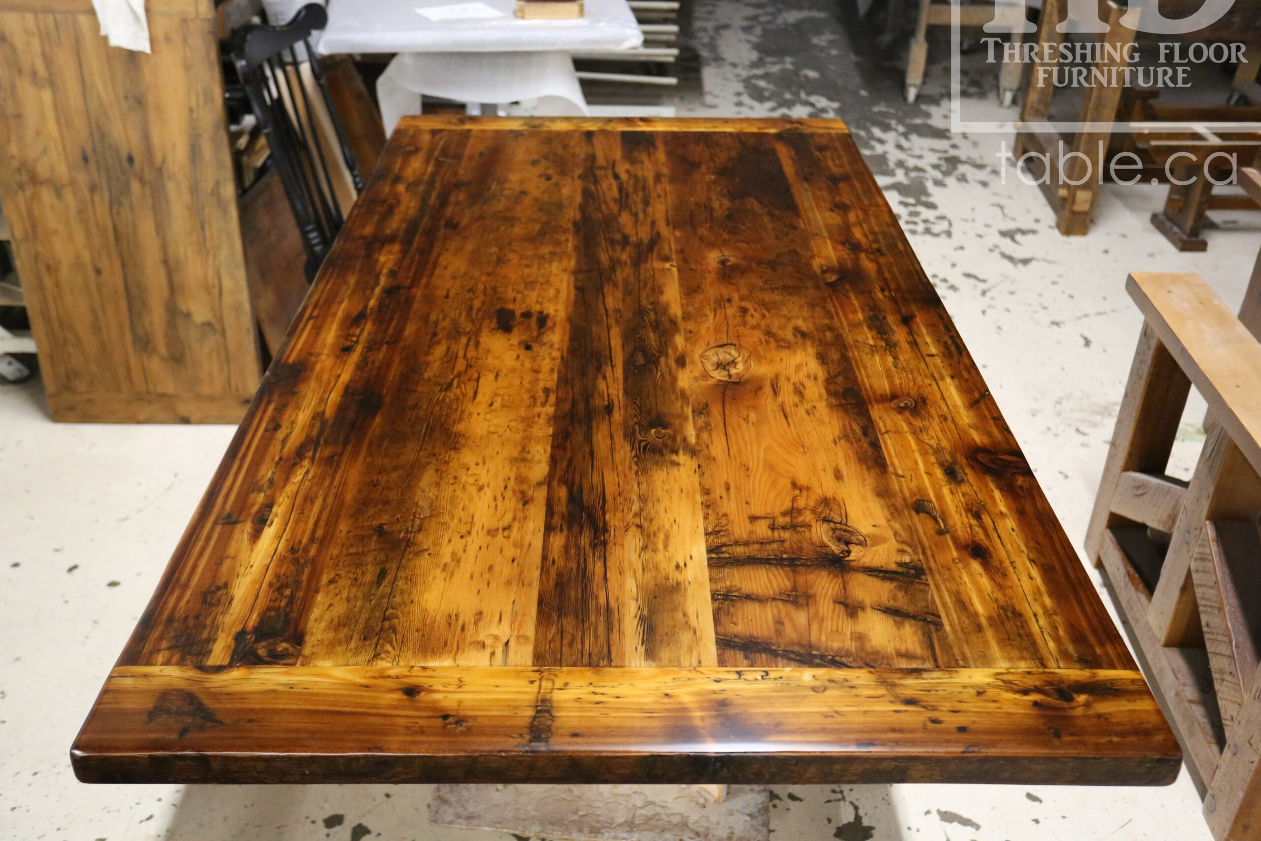 

Restaurant Table Tops made from Reclaimed Ontario Barnwood by HD Threshing Floor Furniture / www.table.ca
