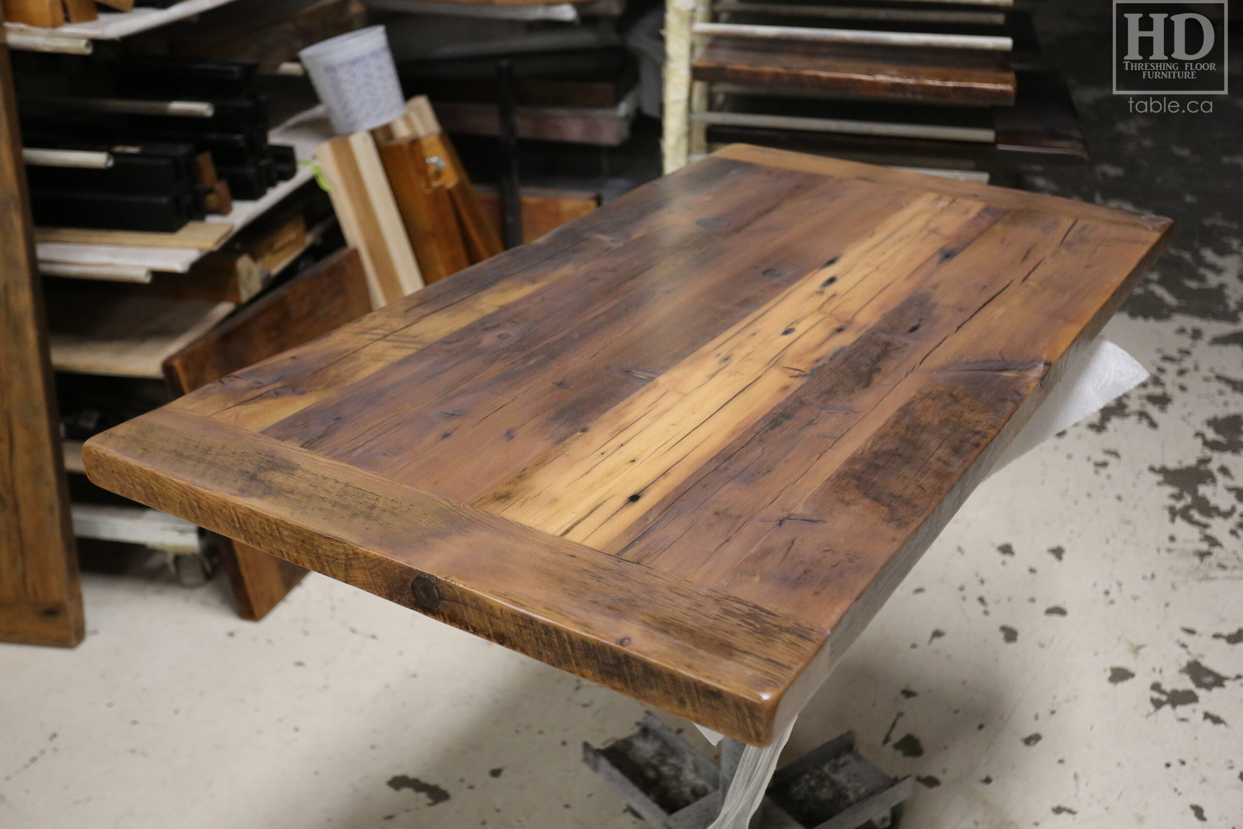 Restaurant Table Tops made from Reclaimed Ontario Barnwood by HD Threshing Floor Furniture / www.table.ca