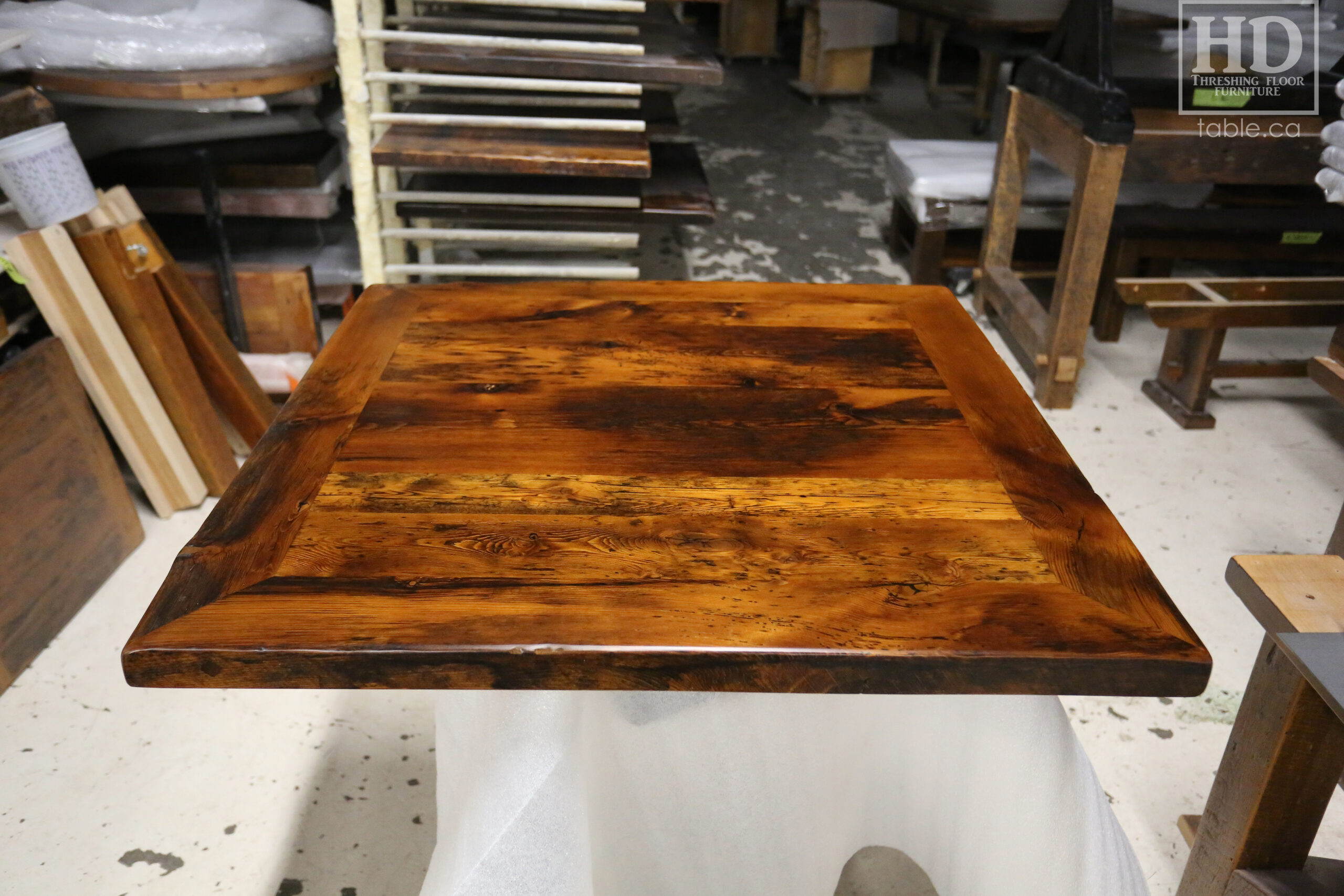 Restaurant Table Tops made from Reclaimed Ontario Barnwood by HD Threshing Floor Furniture / www.table.ca