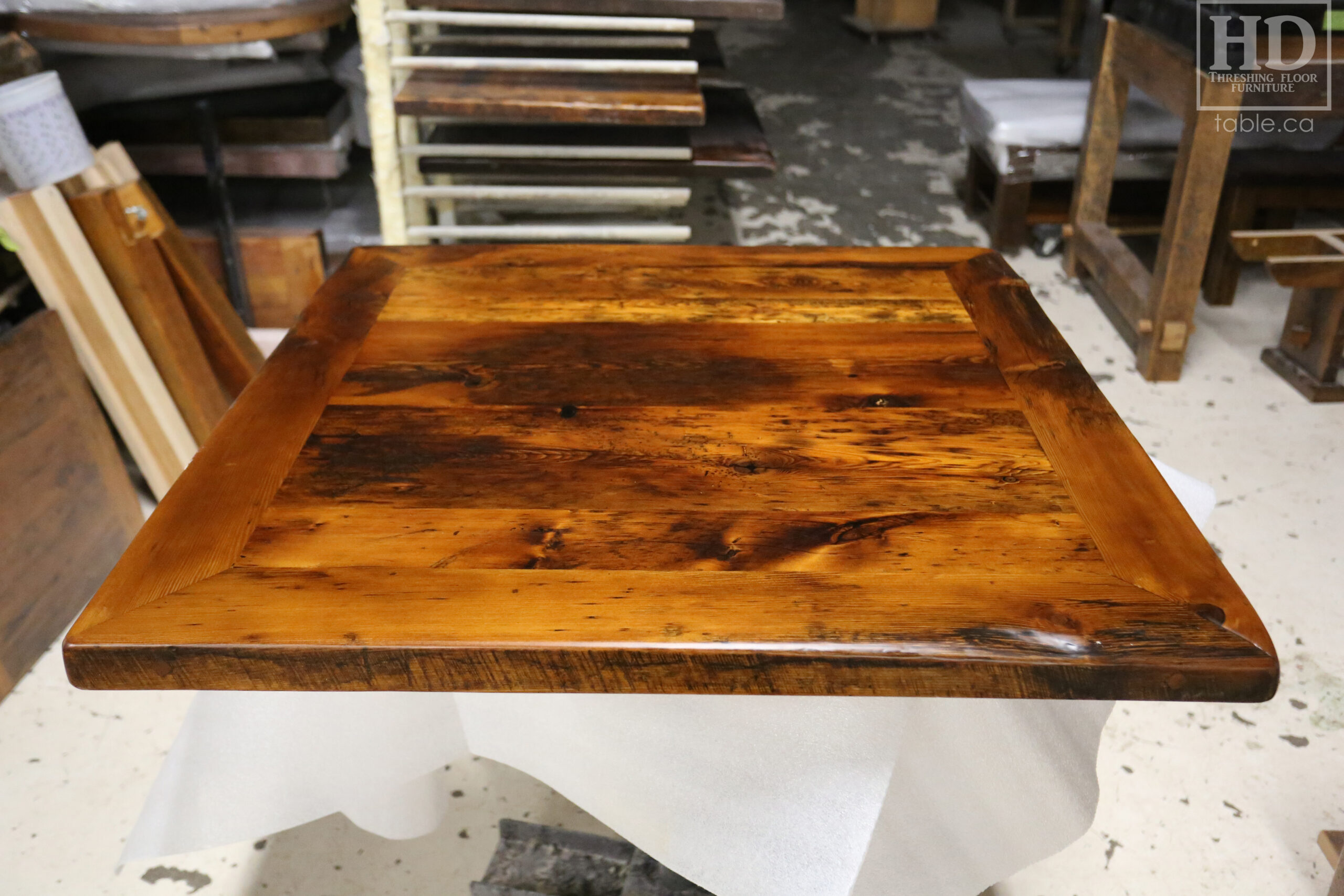 Restaurant Table Tops made from Reclaimed Ontario Barnwood by HD Threshing Floor Furniture / www.table.ca