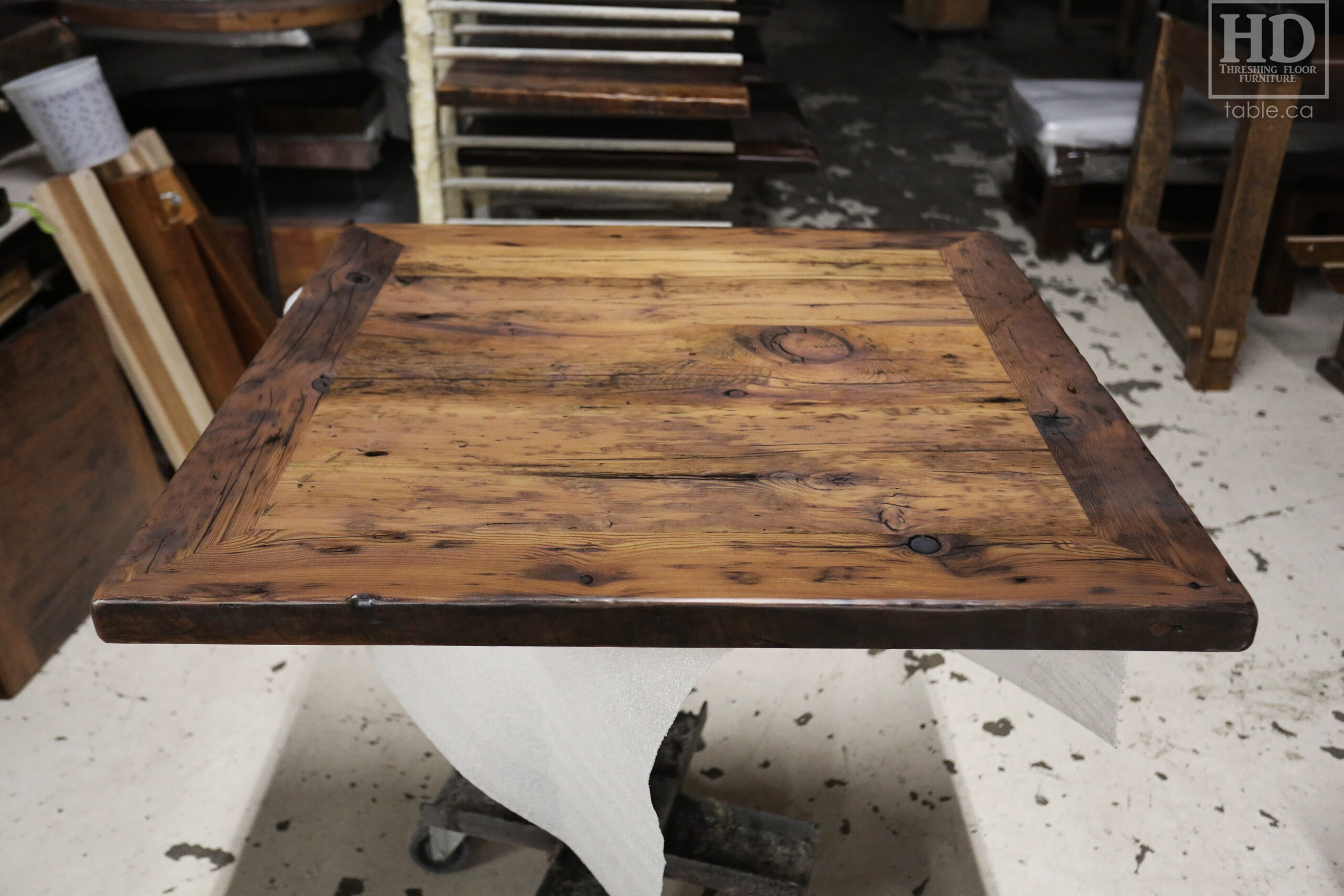 Restaurant Table Tops made from Reclaimed Ontario Barnwood by HD Threshing Floor Furniture / www.table.ca