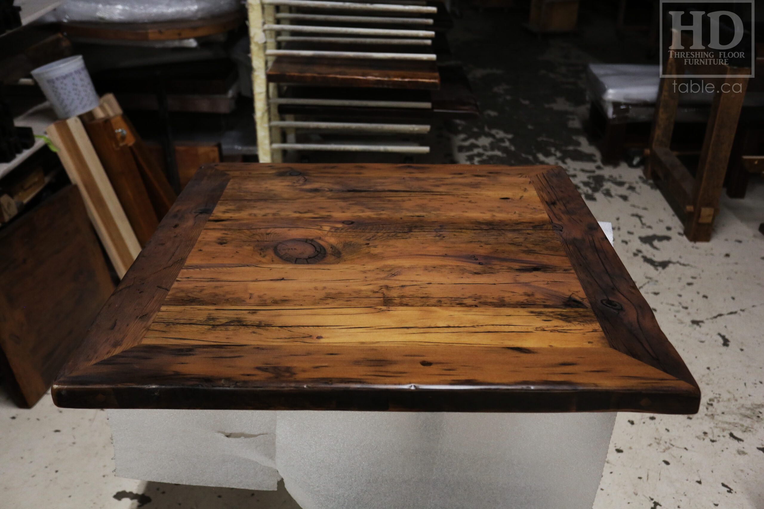 Restaurant Table Tops made from Reclaimed Ontario Barnwood by HD Threshing Floor Furniture / www.table.ca