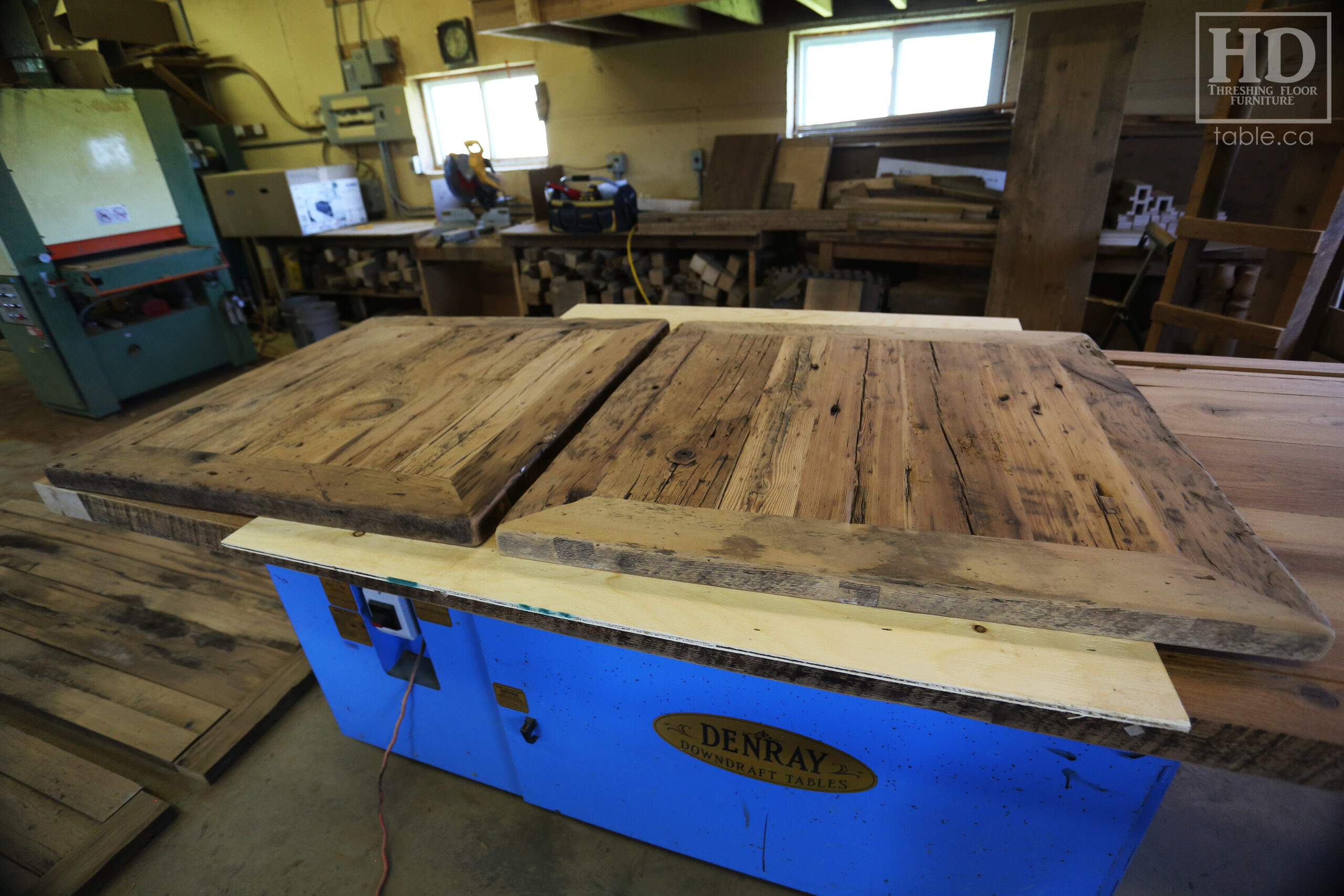 Restaurant Table Tops made from Reclaimed Ontario Barnwood by HD Threshing Floor Furniture / www.table.ca